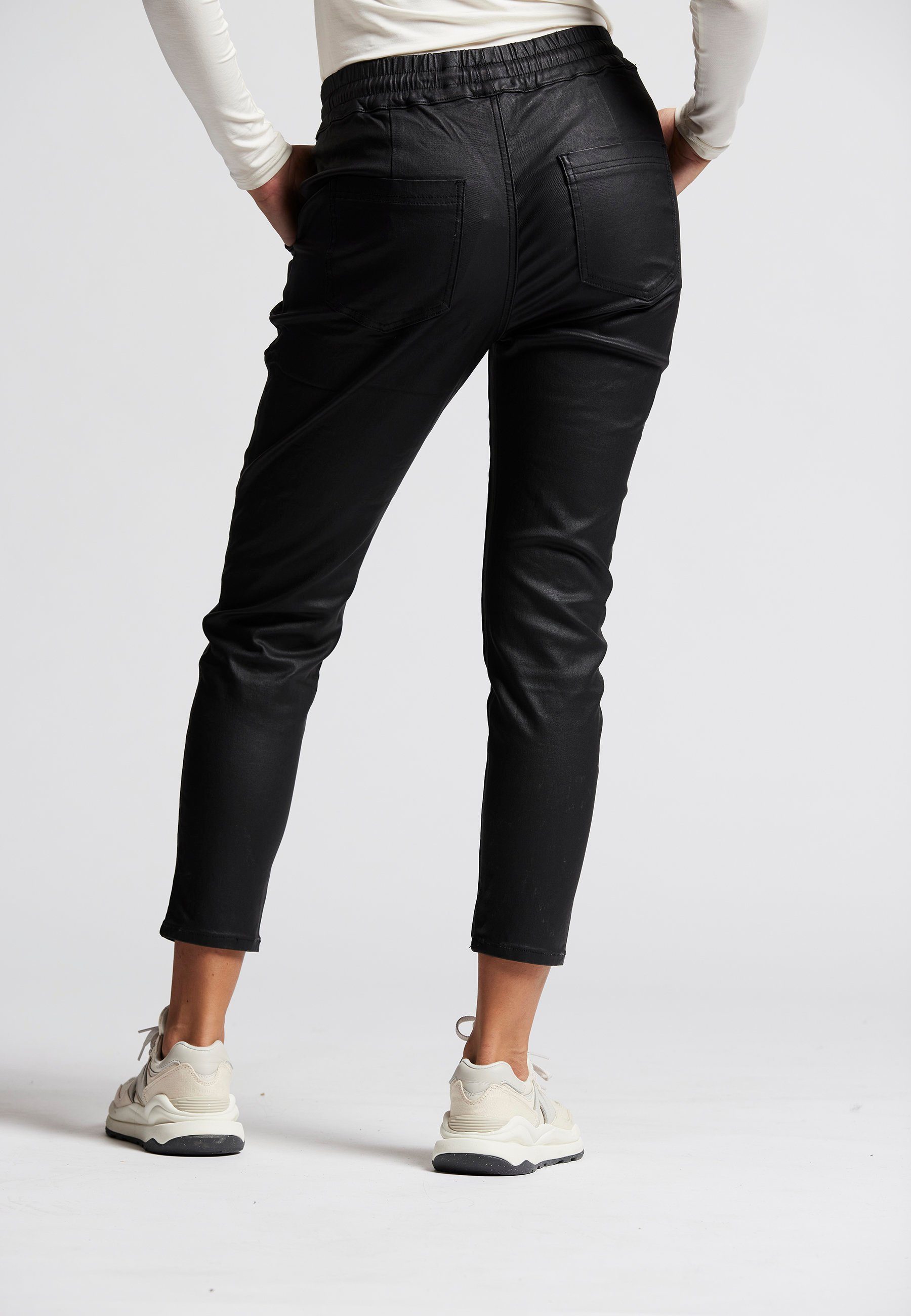 LE Andijamo-Fashion Pants SUPER Jogger NOIR STRETCH JOGGPANTS