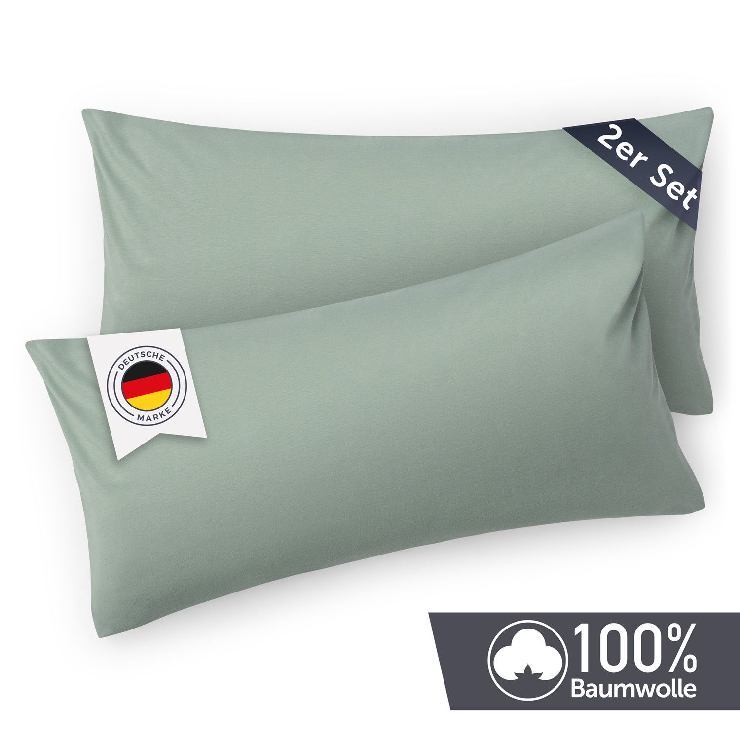 Blumtal Kissenbezug Premium Jersey 2er Set, Oeko-Tex Zertifiziert, (2 Stück günstig online kaufen