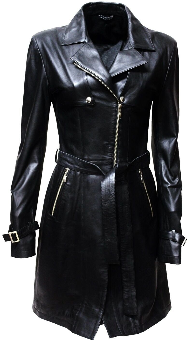 Zimmert Leather Ledermantel Victoria Lammnappa, Schwarz