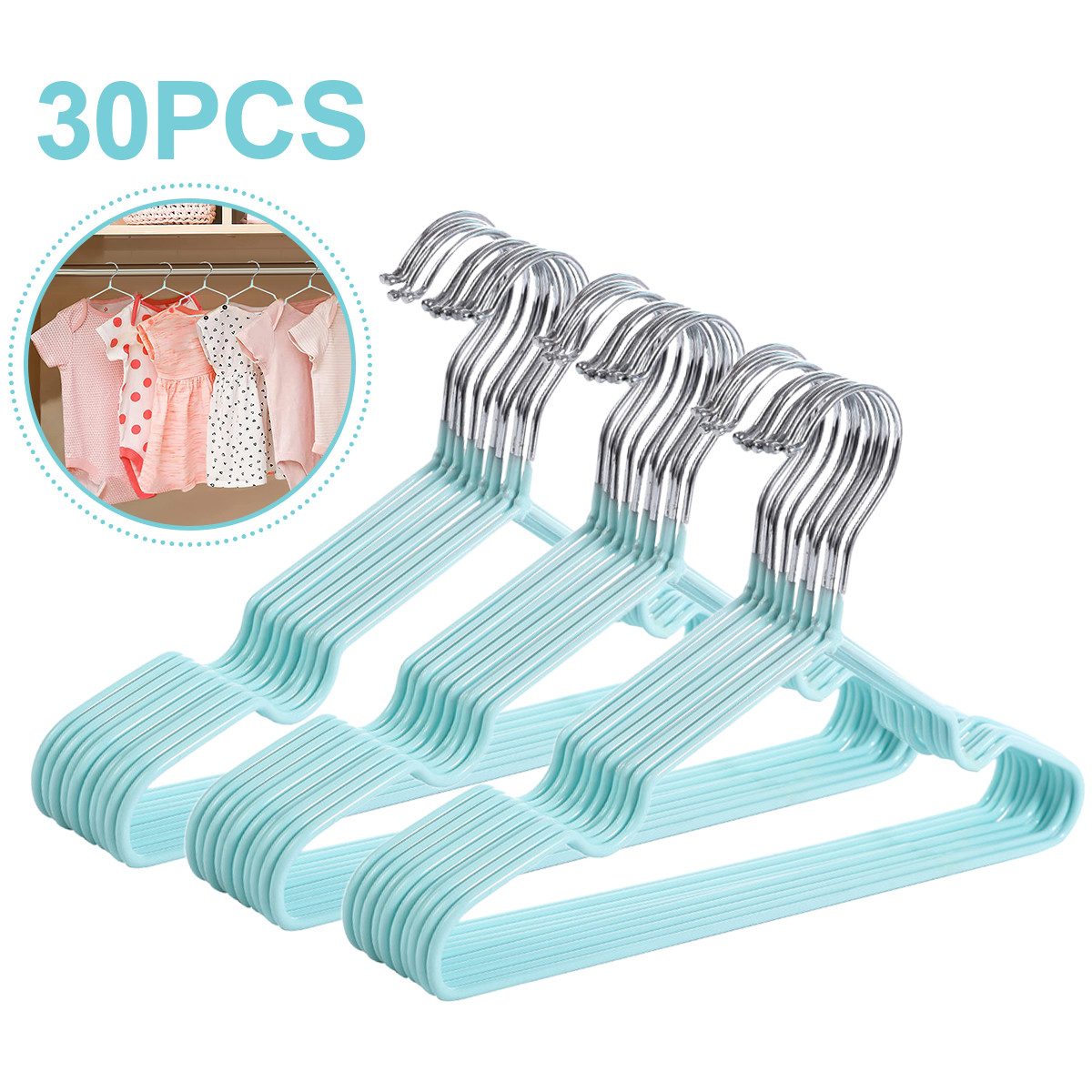 MOPUEA Kleiderbügel 30 Stück Kleiderbügel für Kinder,Ultradünn, Platzsparend, (30-tlg)