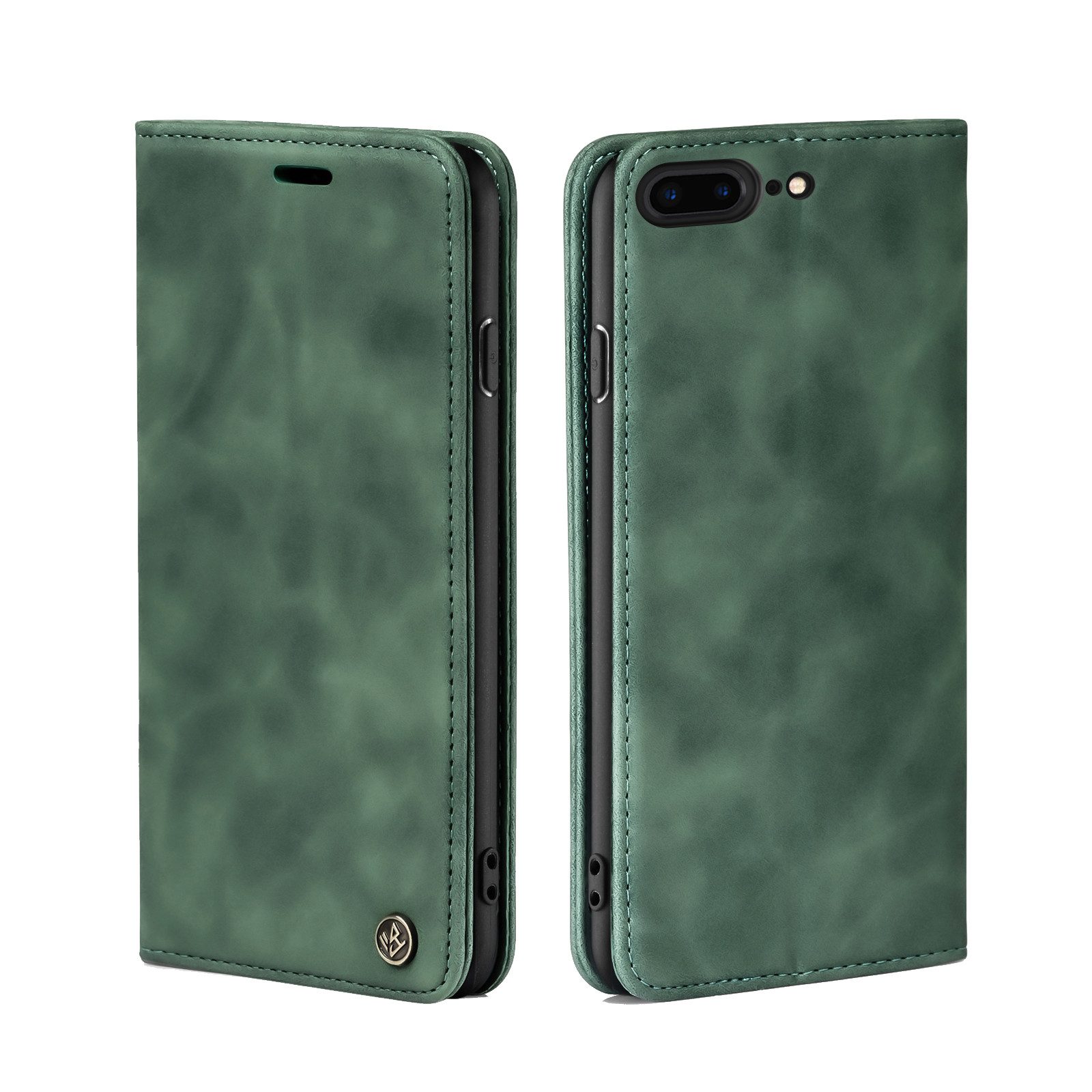 Tec-Expert Handyhülle Tasche Hülle für iPhone 7 Plus / 8 Plus 5.5 Zoll, 5.5, Cover Klapphülle Case mit Kartenfach Fliphülle aufstellbar