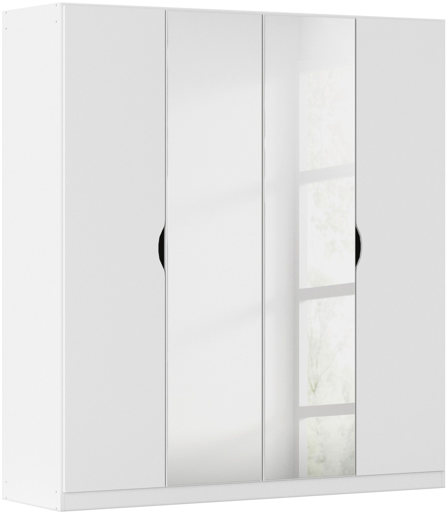 rauch Kleiderschrank Freiham Drehtürenschrank Schrank Garderobenschrank Breite 91cm Schlafzimmerschrank mit Spiegel und Griffmulden BESTSELLER