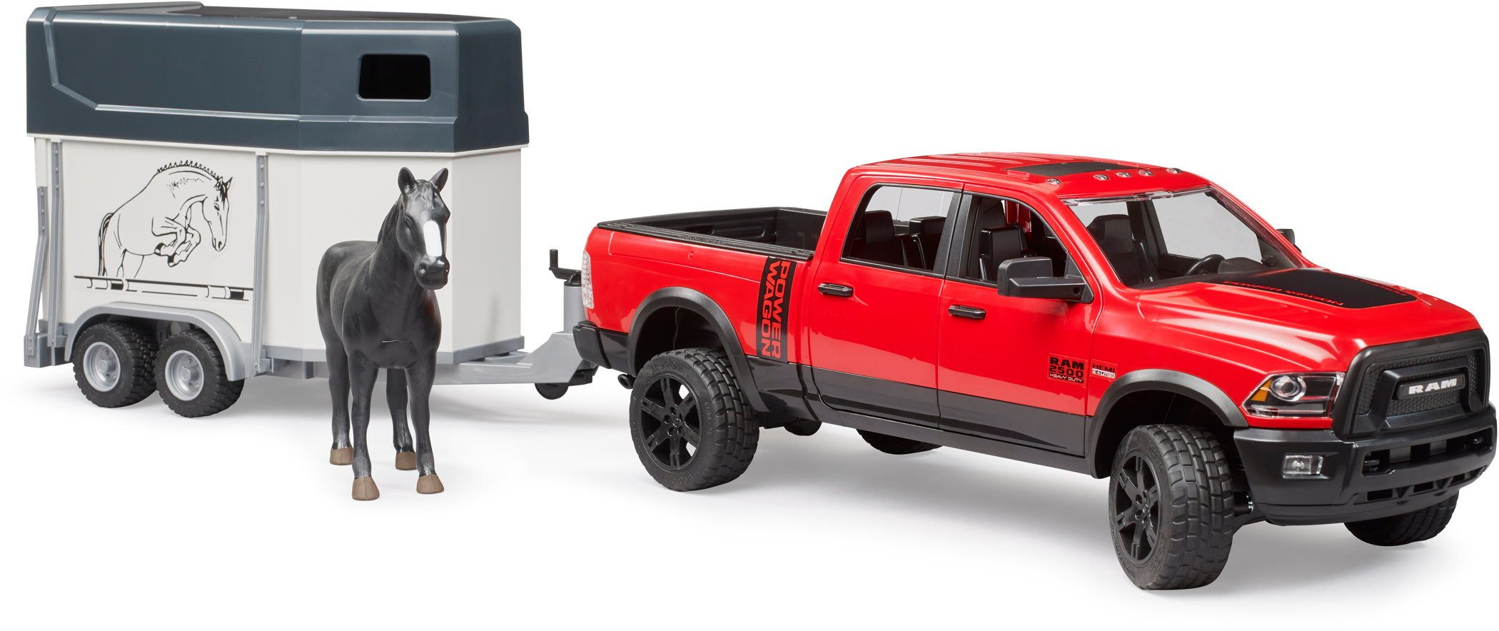 Bruder® Spielfahrzeug-Anhänger Offroad RAM 2500 Power Wagon + Pferdeanhänge günstig online kaufen
