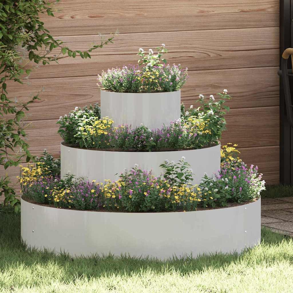 vidaXL Blumentopf Garten-Pflanzgefäß Silber 90 x 90 x 20 cm Edelstahl (1 St)