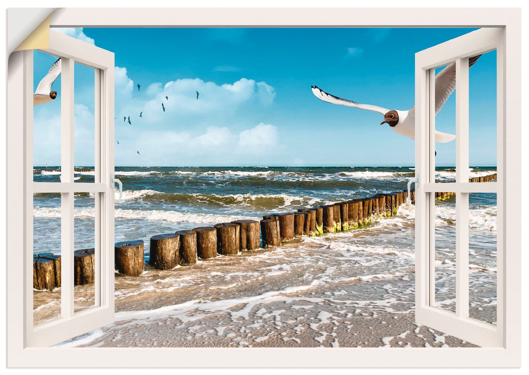 Artland Wandbild Fensterblick - Ostsee, Fensterblick günstig online kaufen