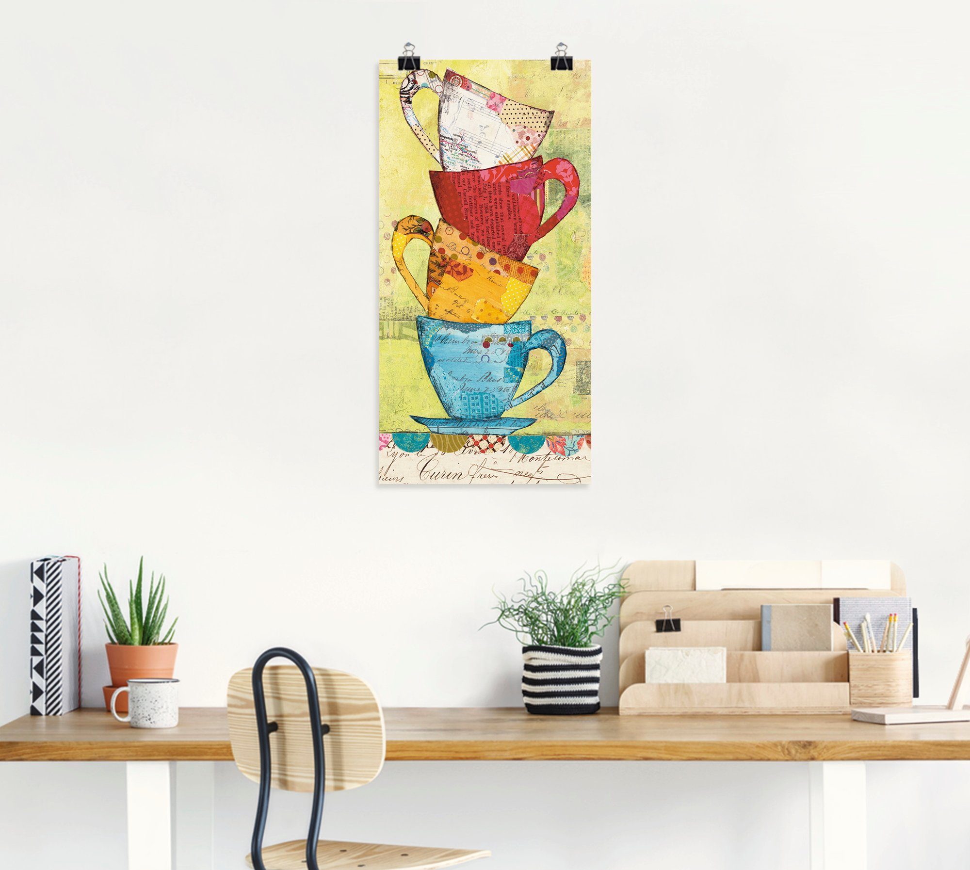 Artland Wandbild Komm zum Kaffee, Wandaufkleber St), & als oder (1 Besteck versch. in Größen Geschirr Poster Leinwandbild