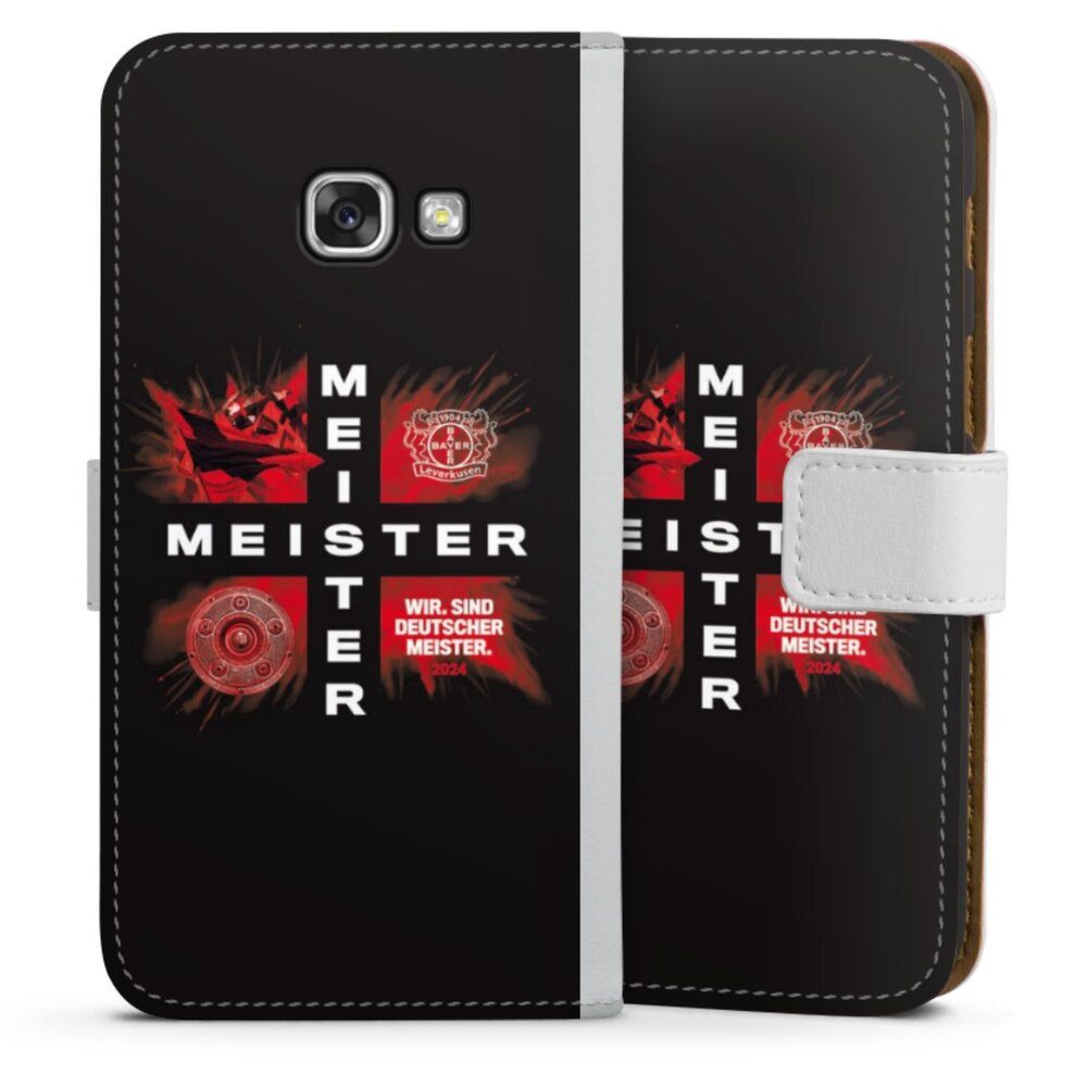 DeinDesign Handyhülle Bayer 04 Leverkusen Meister Offizielles Lizenzprodukt, Samsung Galaxy A3 (2017) Hülle Handy Flip Case Wallet Cover