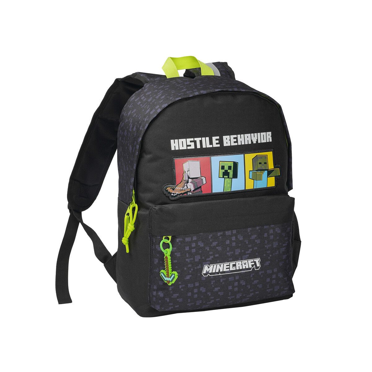 Minecraft Kinderrucksack - Rucksack mit Fronttasche und Seitennetzen (1-tlg)
