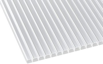 GUTTA Terrassendach Premium, BxT: 611x506 cm, Bedachung Doppelstegplatten, BxT: 712x506 cm, Dach Polycarbonat gestreift weiß