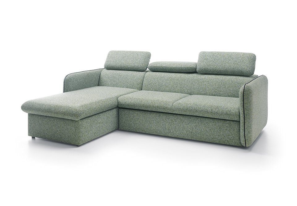 Multifunktion Mit Textil Ecksofa JVmoebel Leder Couch Polster, Bettfunktion Ecksofa Schlafsofa Design