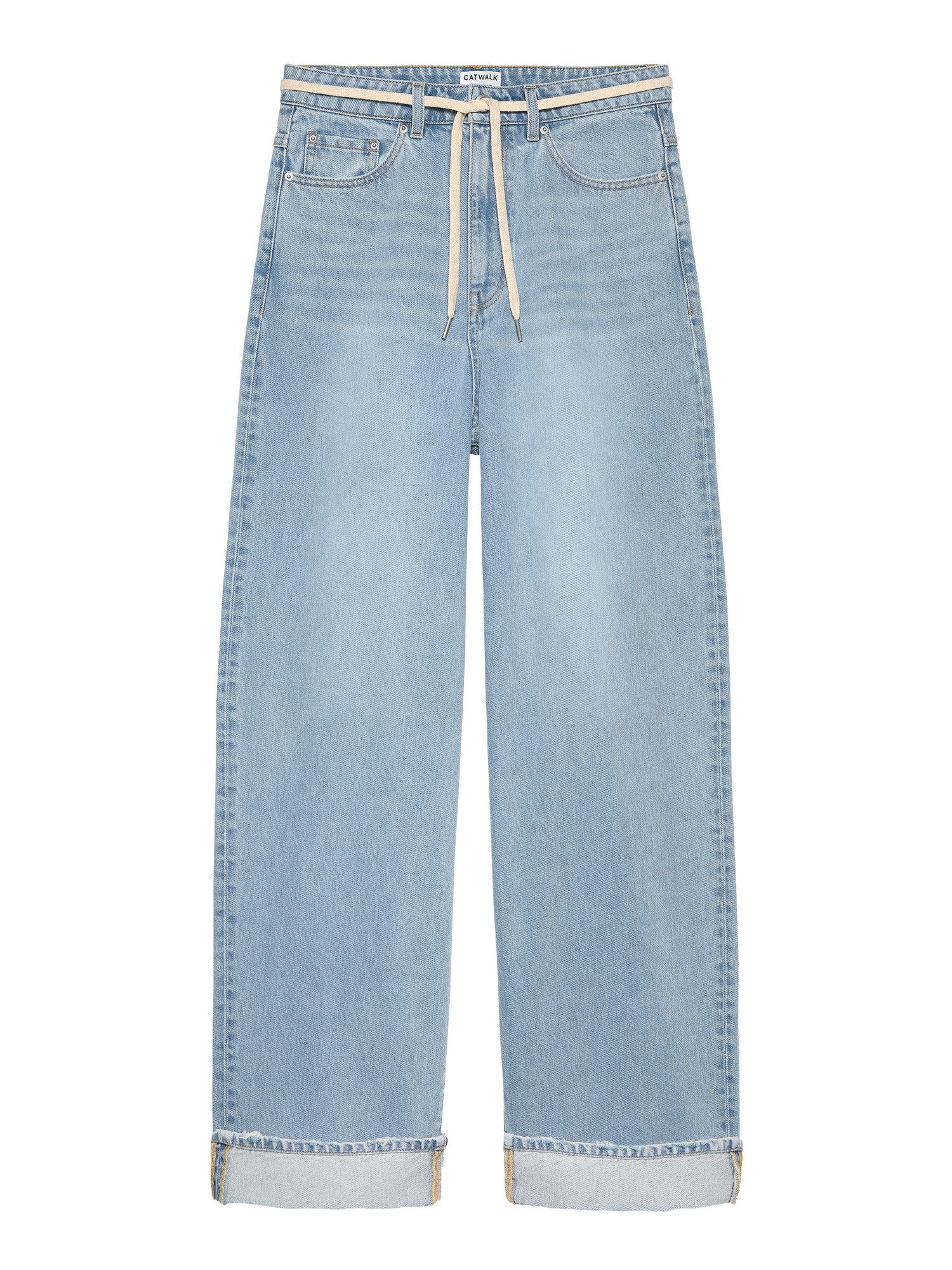 Catwalk Junkie Weite Jeans Baggy fit jeans - Baggy Jeans hellblau mit Gürtel