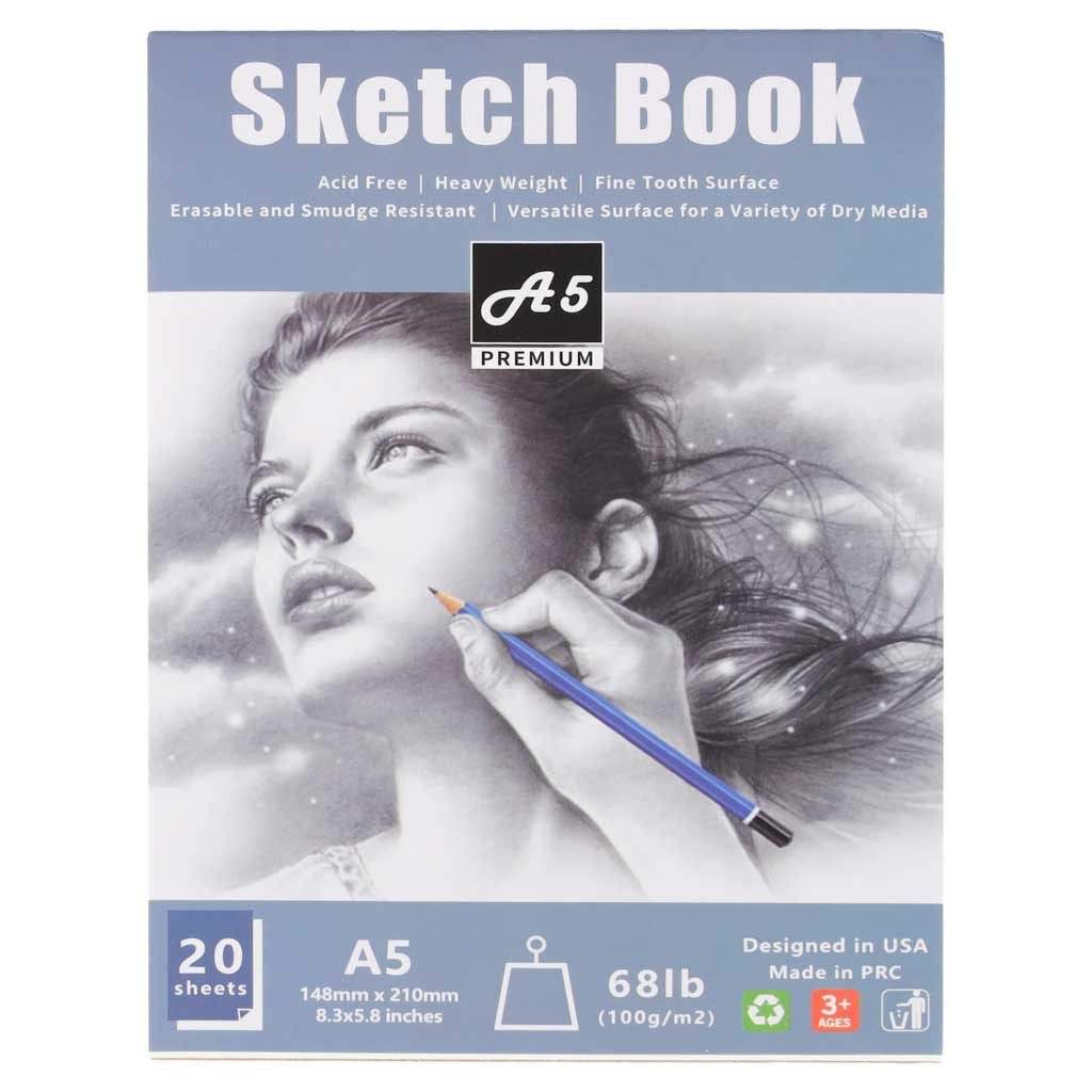 Ikonka Skizzenblock Zeichen- & Skizzierset 54-teilig Bleistiften, Kohle, Zubehör & Buch, Komplettes Set für Skizzieren, Zeichnen und Schattieren Mobil nutzbar