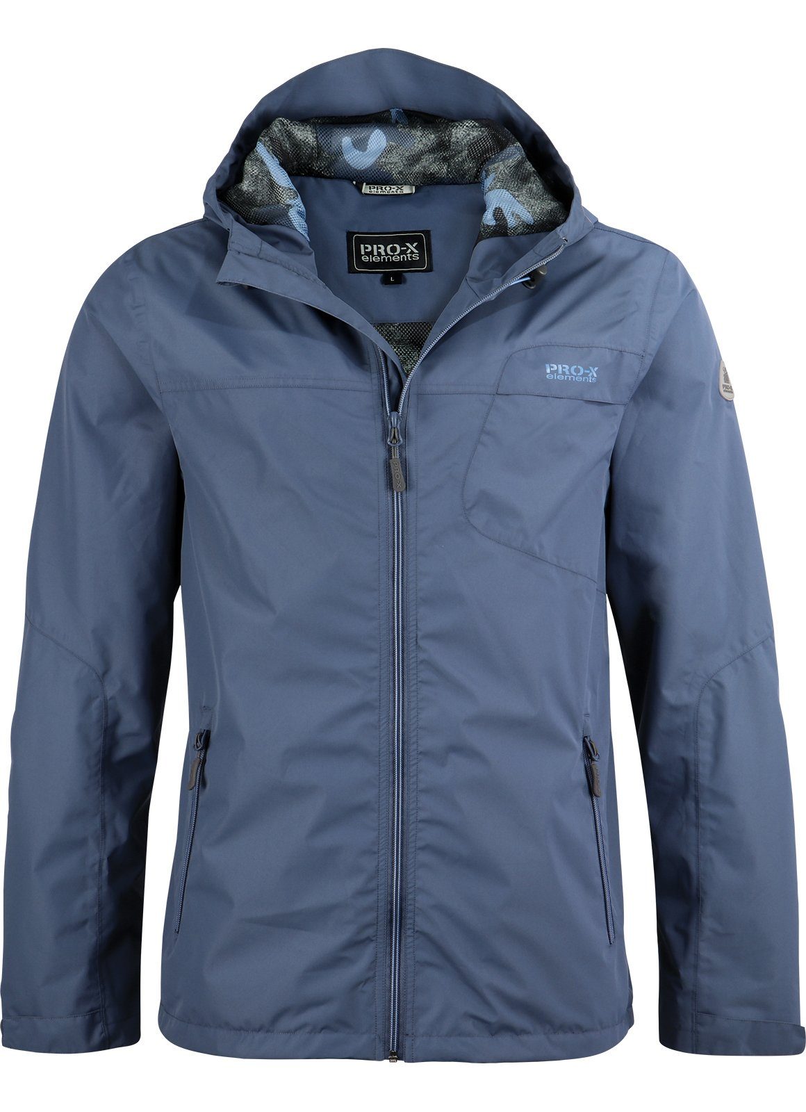 PRO-X Vintage-Indigo-Blau Wasserdicht ELEMENTS Funktionsjacke GLEN