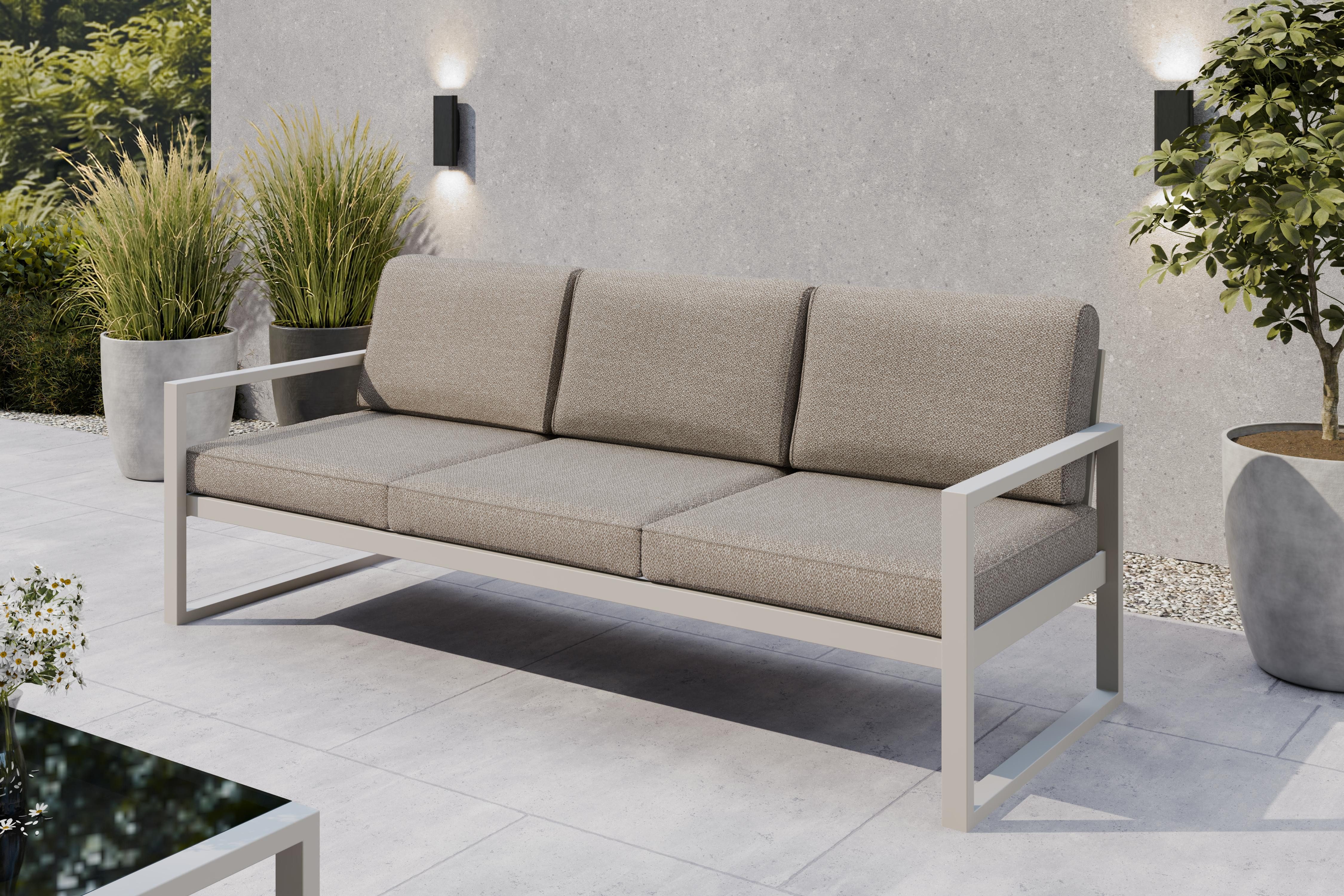 Design Möbel Gartensofa SOLAR 3-Sitzer Garten-Loungesofa TOP QUALITET CASHMERE
