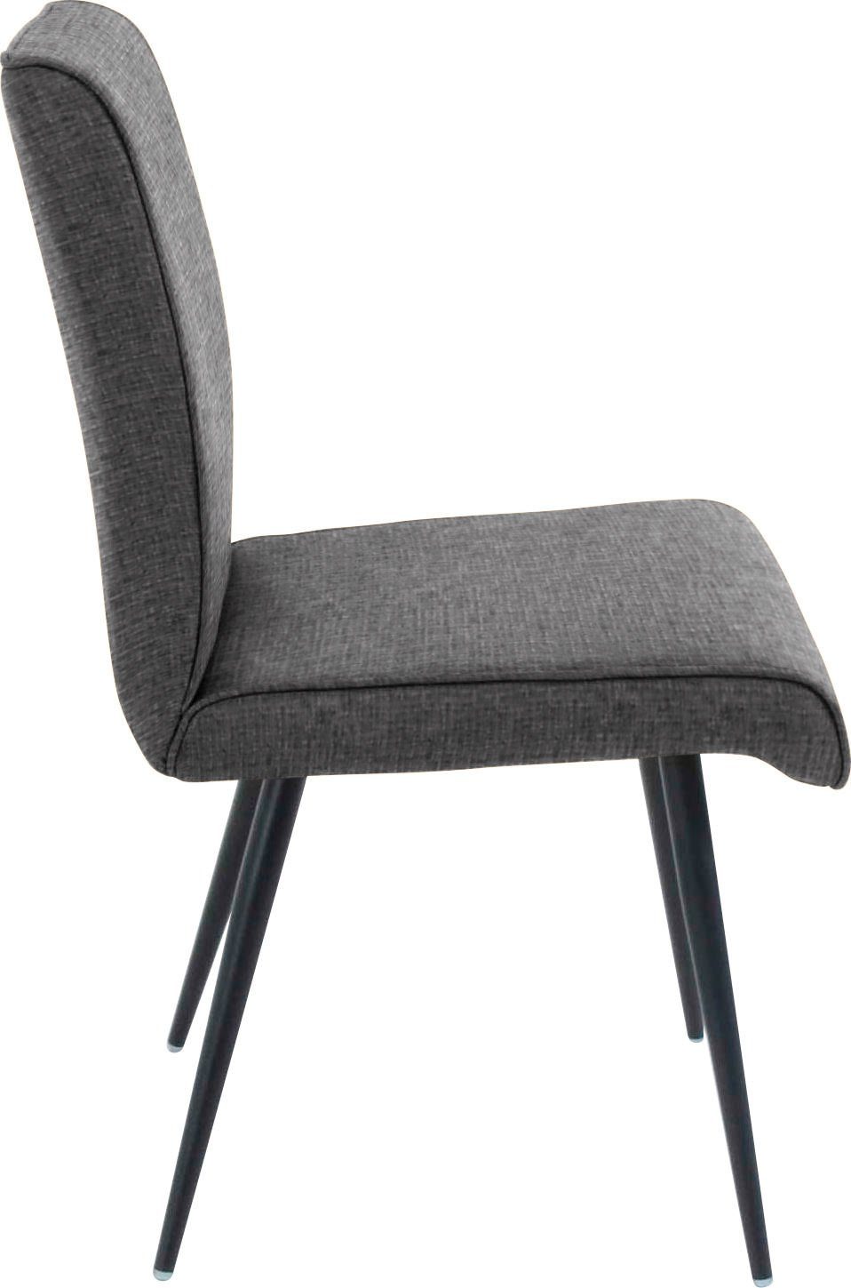 K+W Komfort & Wohnen 4-Fußstuhl Sitz, 4- und I St), Metallfüße am 4mm mit (1 Keder Rücken Giacomo umlaufenden Fußstuhl
