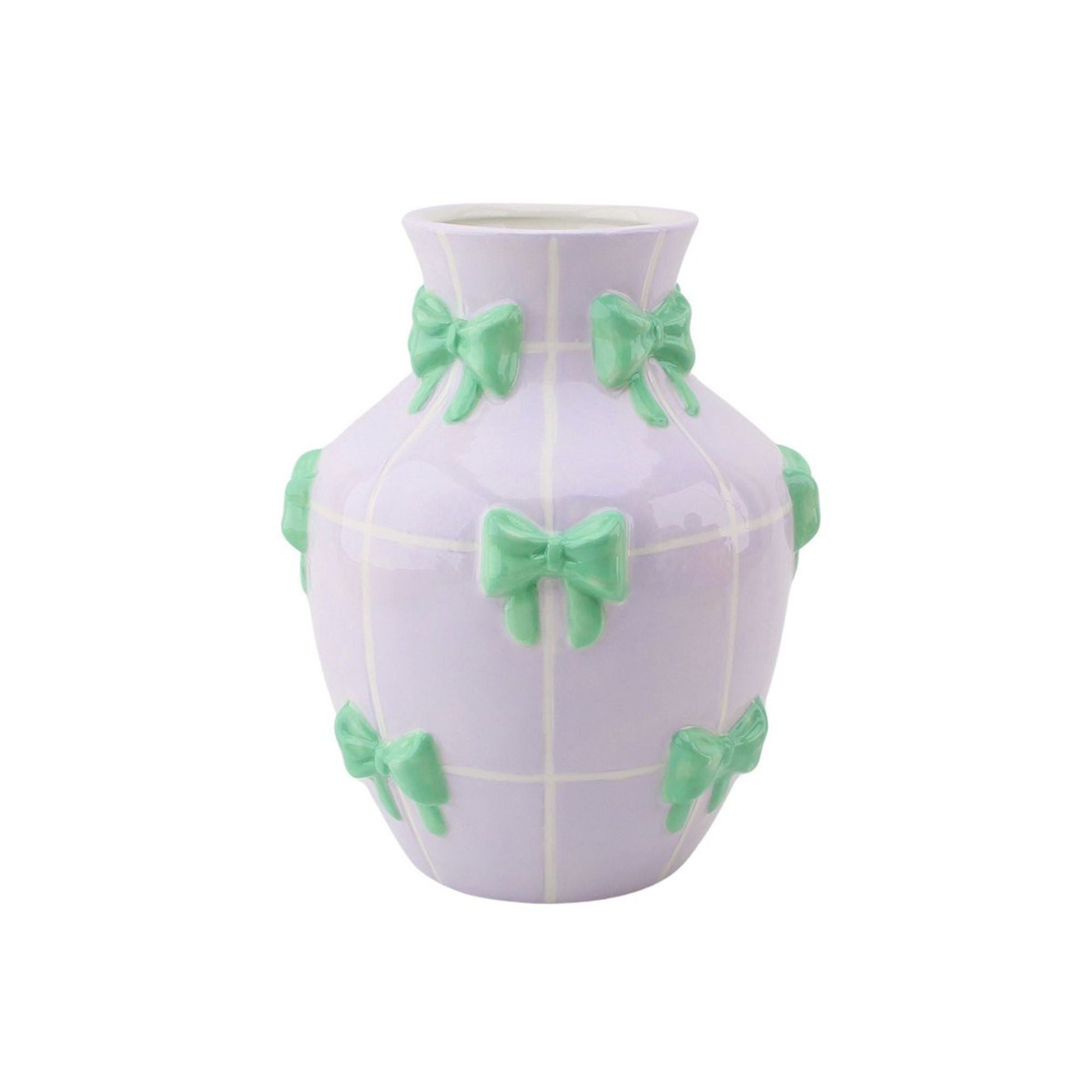 Housevitamin Tischvase Vase Schleifen Keramik Rosa Rot Türkis 14x14x19 cm 3D-Optik (1 St., 1 Vase), Keramikvase mit kleinen Schleifen