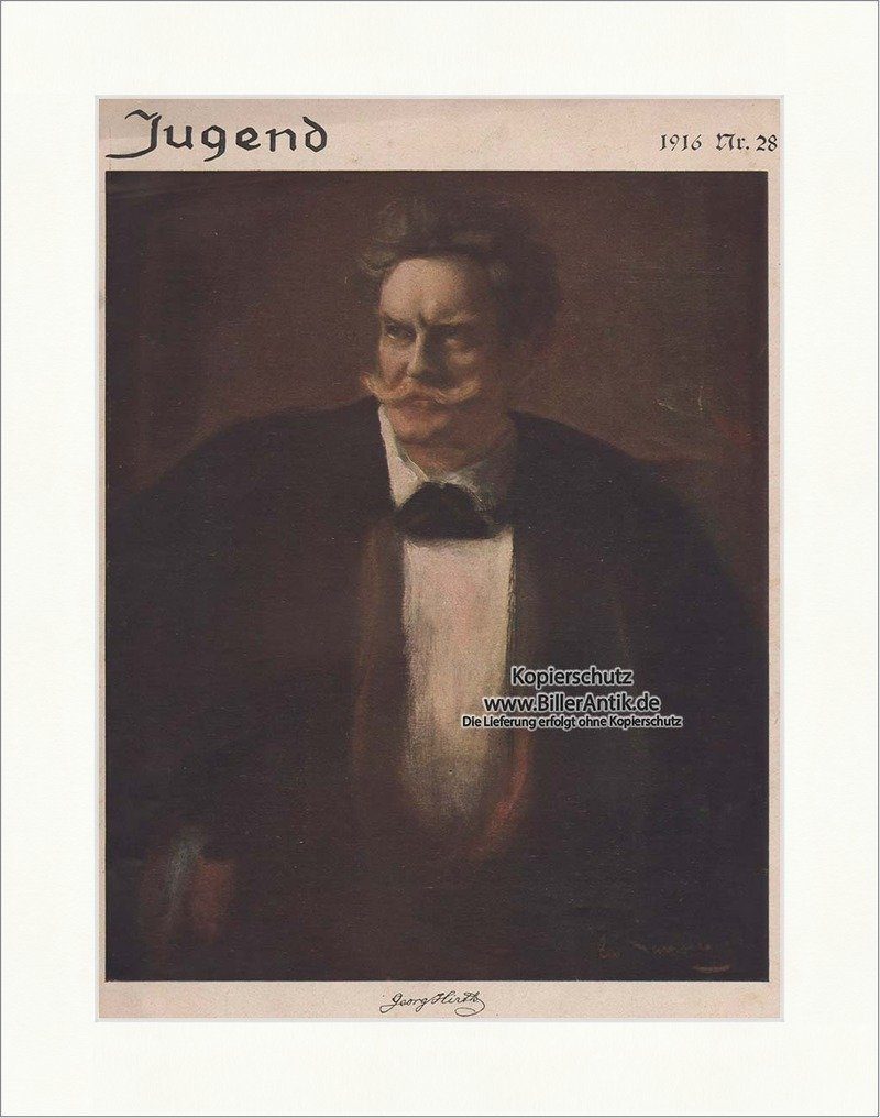 Kunstdruck Titelseite der Nummer 28 von 1916 Hirth 70 Geburtstag