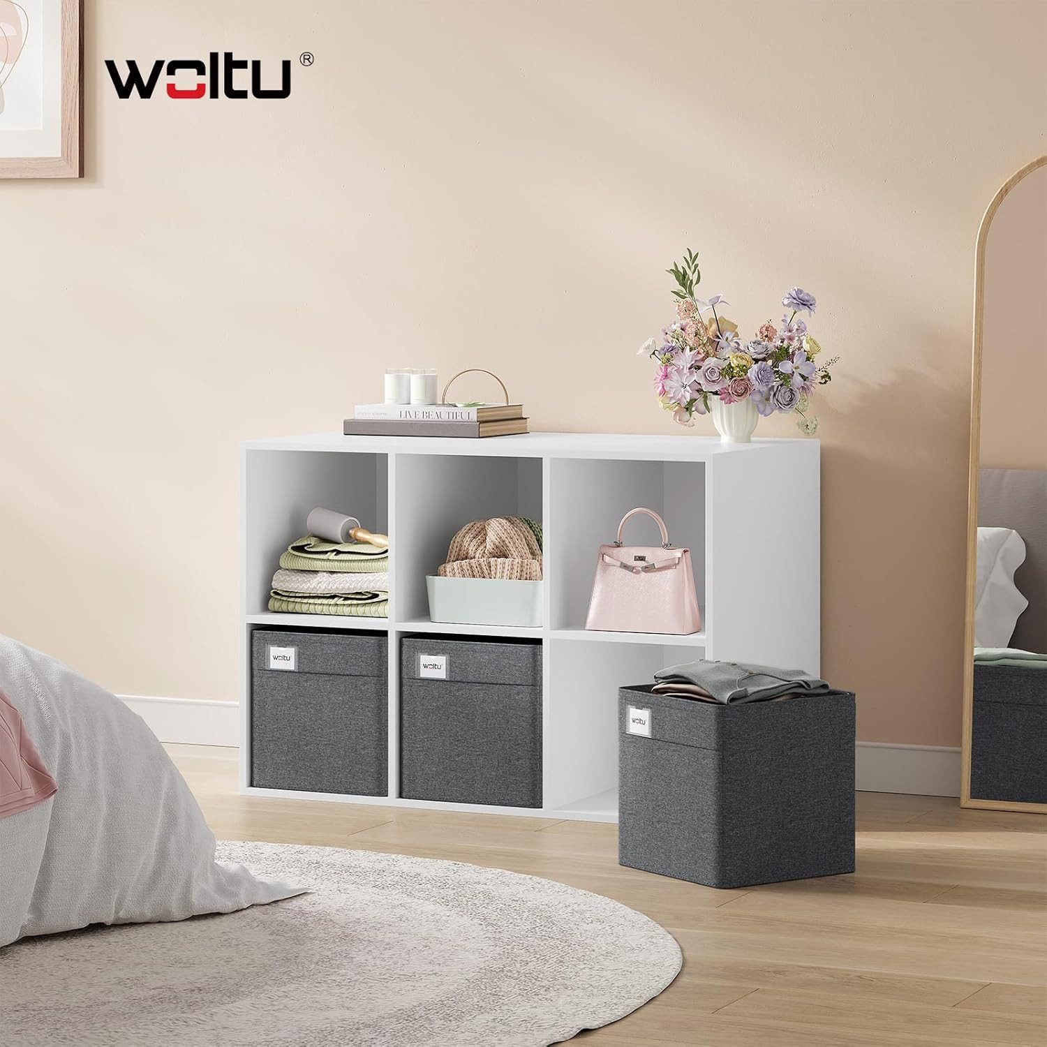 Woltu Aufbewahrungsbox (6 St), mit Griffen, Stoffbox Aufbewahrung, Regal Ei günstig online kaufen