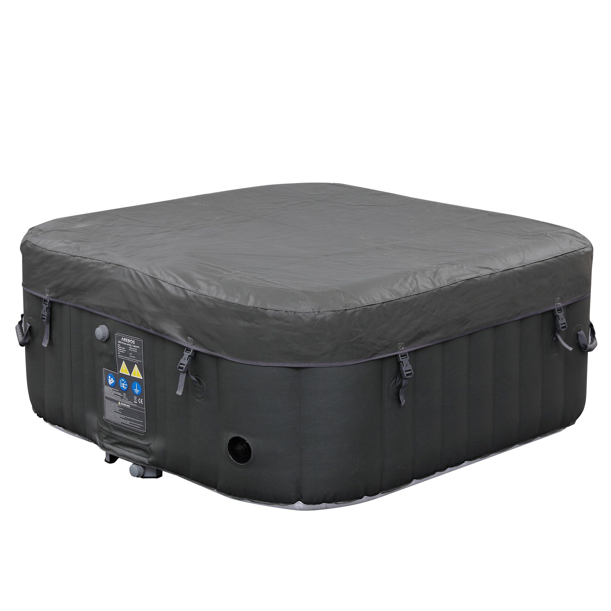 Arebos Whirlpool FLORENCE & BARECELONA Aufblasbar 4 oder 6 Personen mit 100/130 Düsen, (Komplett-Set), für Outdoor & Indoor