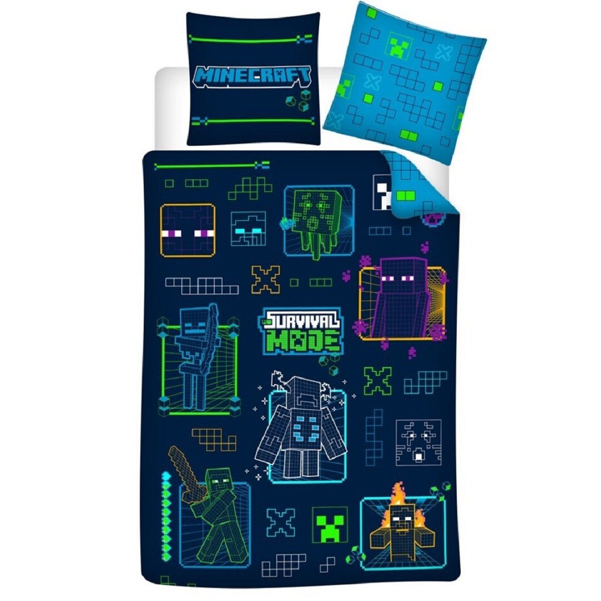 Minecraft Bettwäsche 140x200 cm Polyester Bettbezug günstig online kaufen