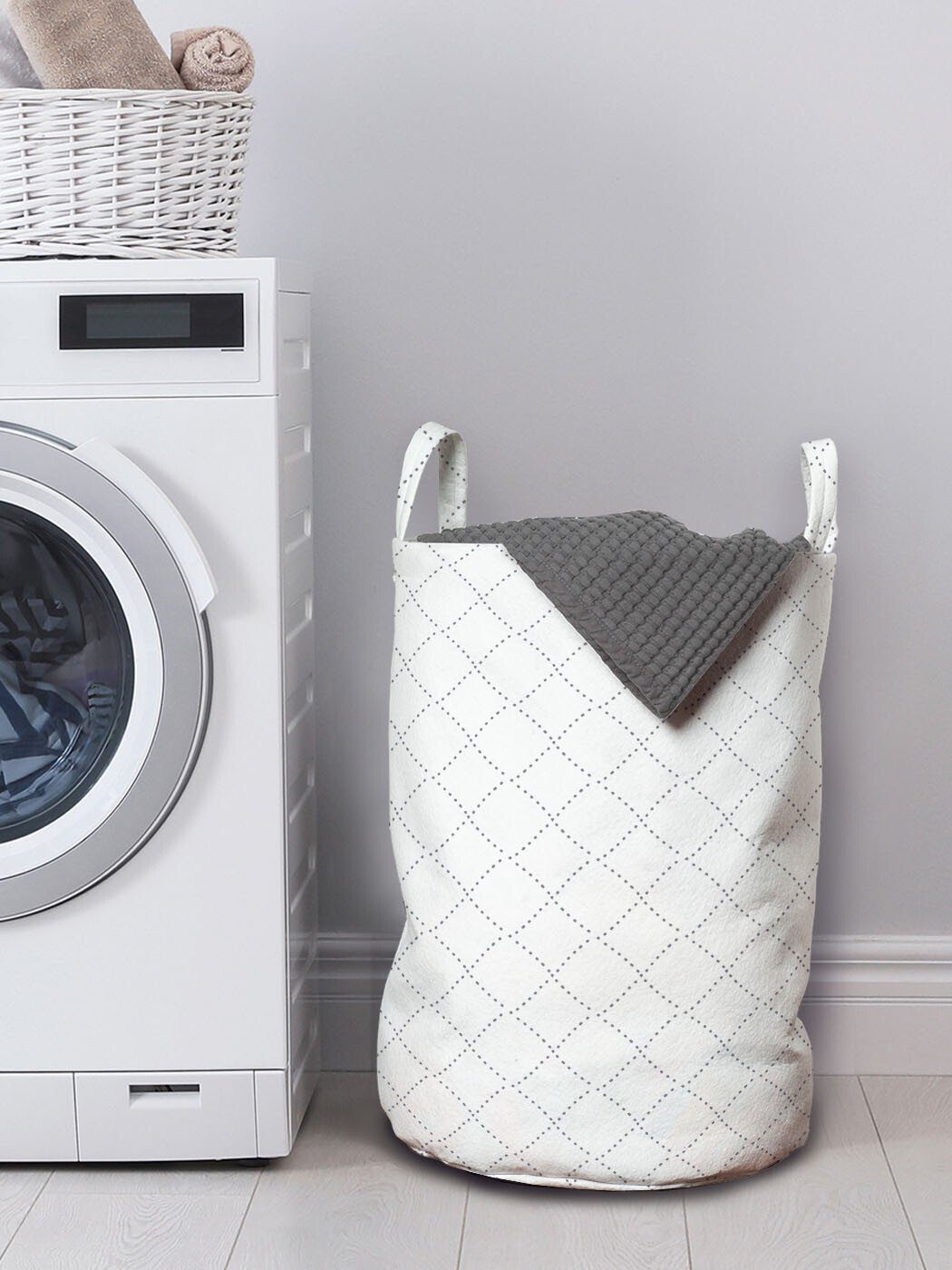 Abakuhaus Wäschesäckchen Wäschekorb Waschsalons, Quadrate für mit punktierte Moderne Geometrisch Kordelzugverschluss Griffen