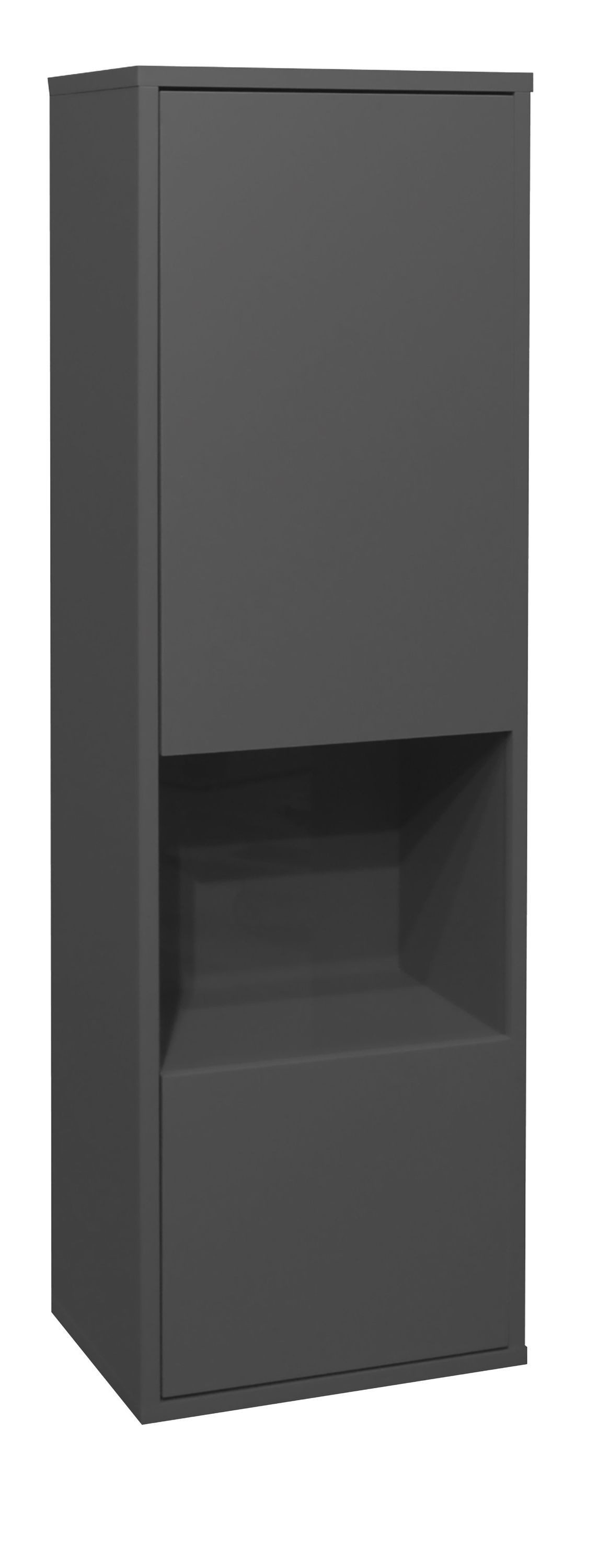 FURNARO Hängevitrine in anthrazit matt lack NB B/H/T: 41x132x32 cm
