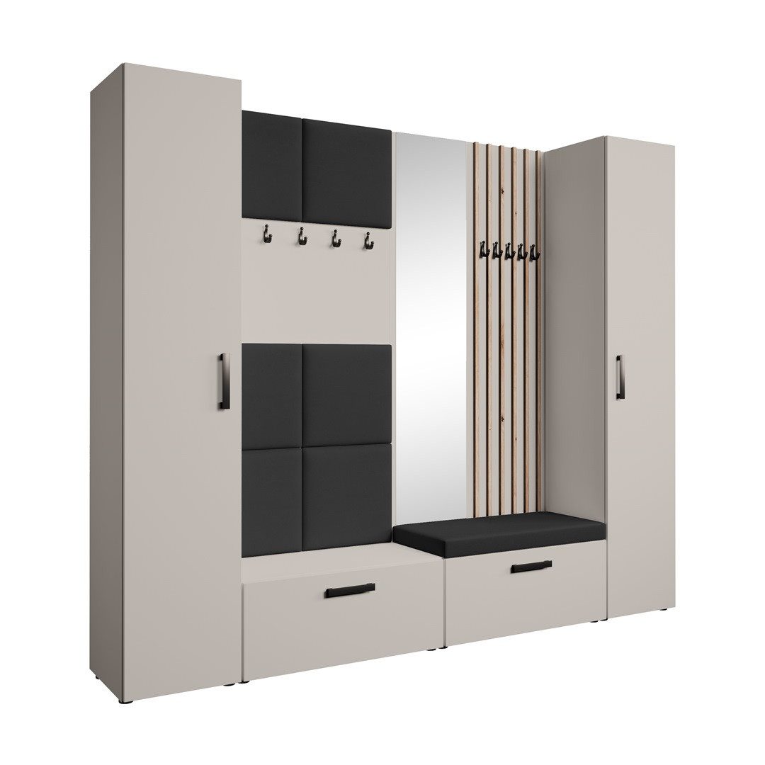 Beautysofa Garderobenschrank mit gepolsterten Paneelen und günstig online kaufen