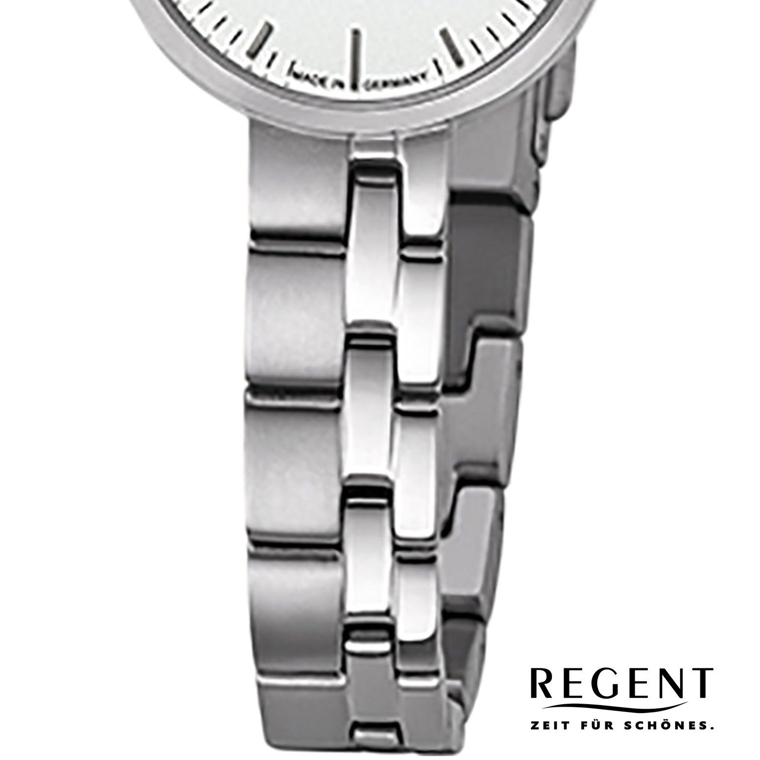 Regent Quarzuhr Regent Damen Armbanduhr Analoganzeige, (Analoguhr), Damen Armbanduhr rund, klein (ca. 26mm), Titanbandarmband