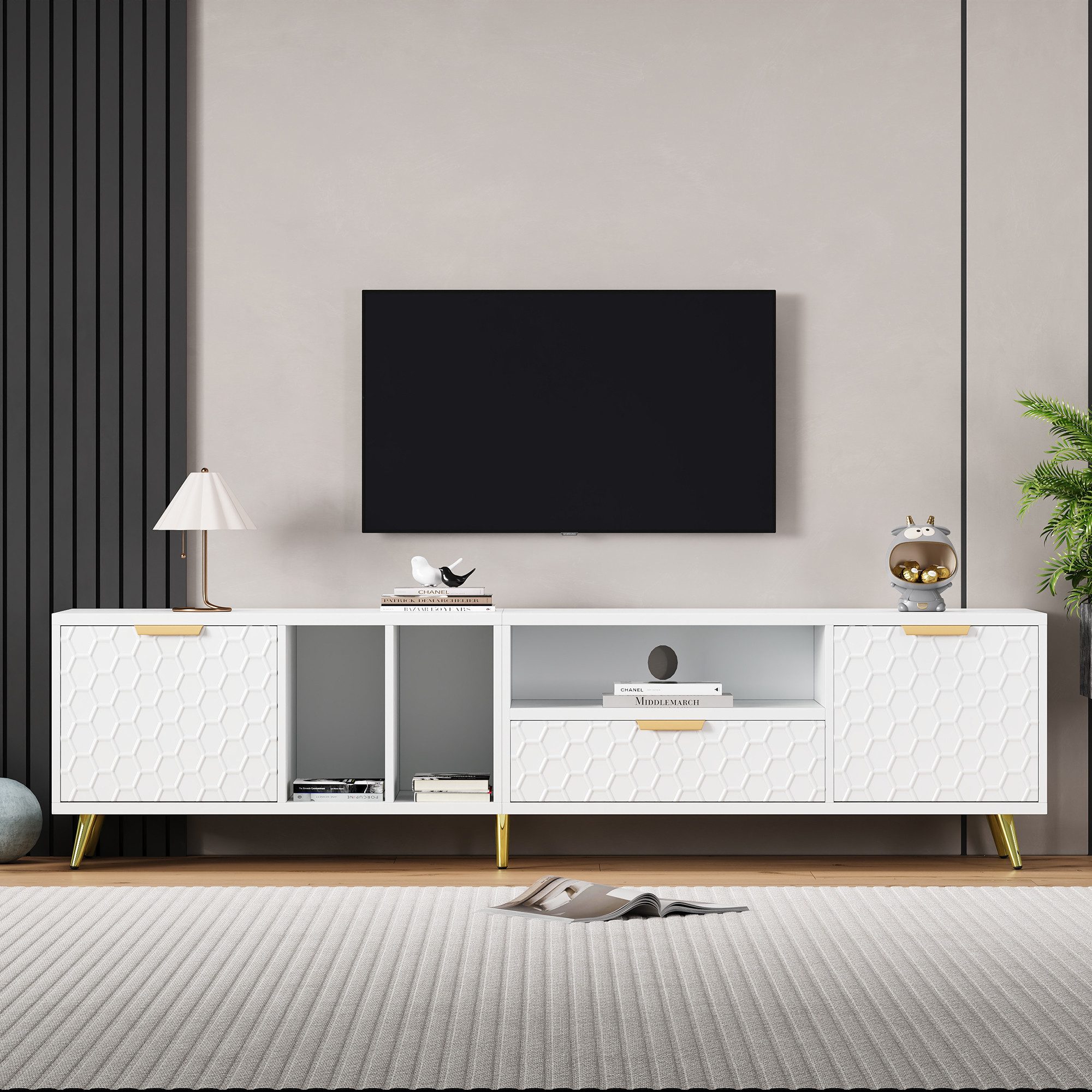 OKWISH Lowboard mit mehreren Aufbewahrungsfunktionen (TV-Schrank,Fernsehtis günstig online kaufen