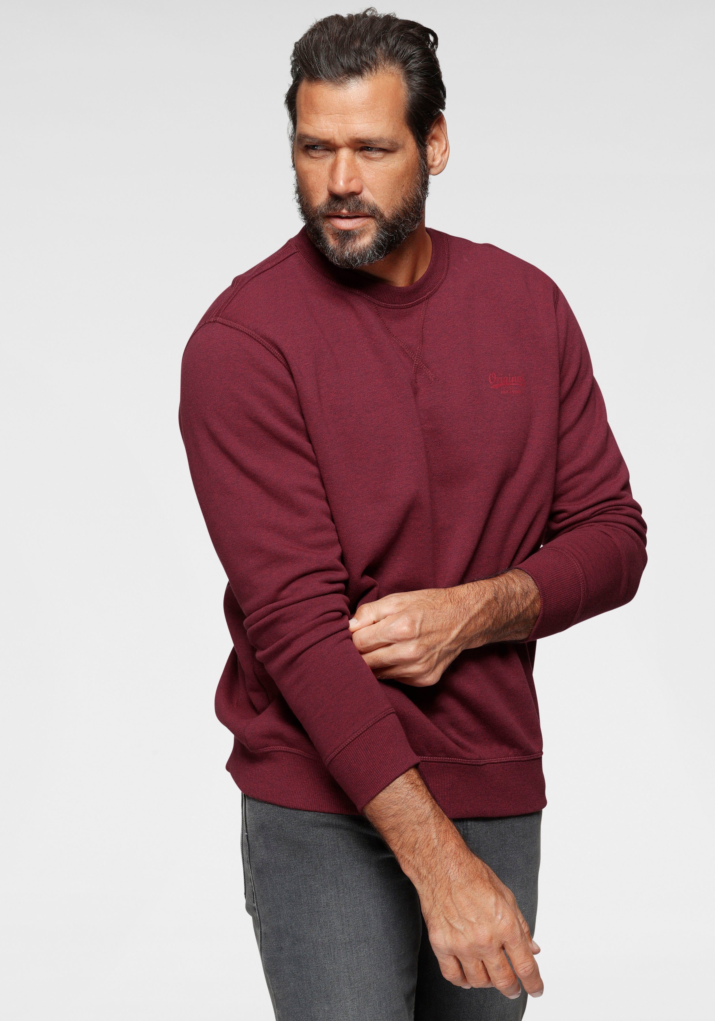 Man's World Sweatshirt Langarm, Basic-Stil, unifarben, günstig online kaufen