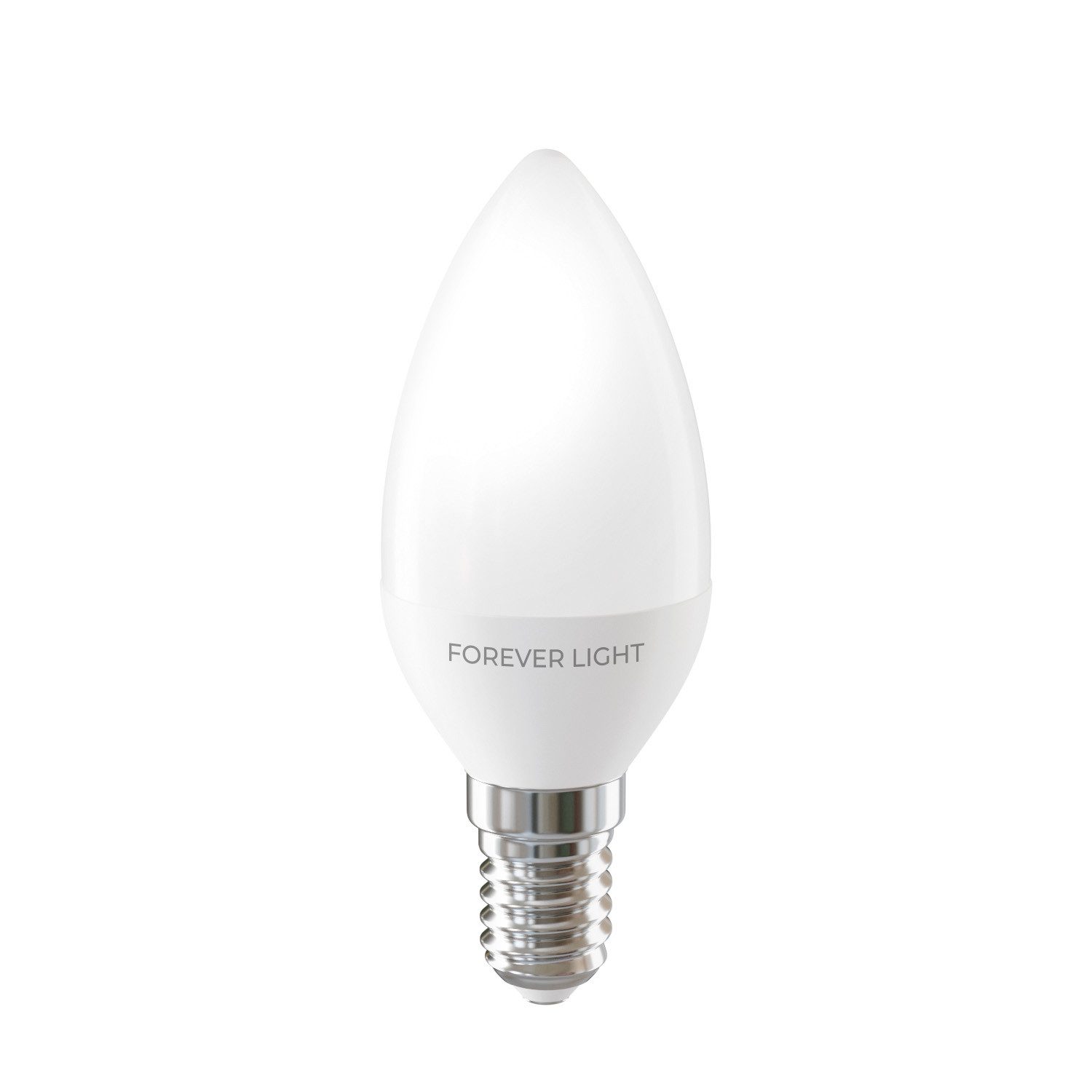 Forever Light LED-Leuchtmittel C37/B11 Kerzenform, E14, 1 St., Kaltweiß, für kontrastreiche Ausleuchtung