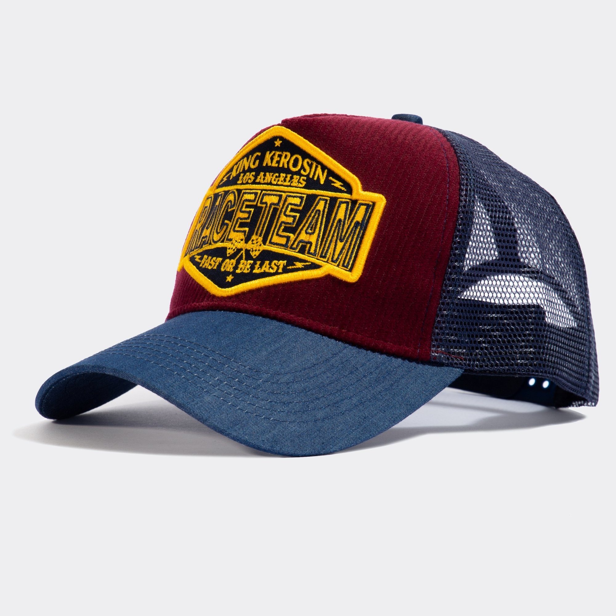 KingKerosin Trucker Cap Raceteam (1-St) mit Front aus Manchester-Cord