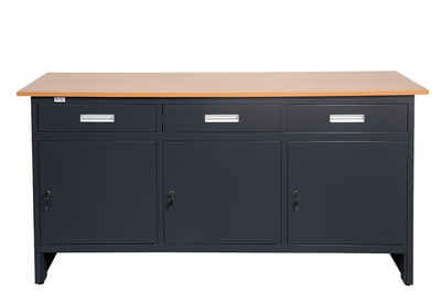 Jet-Line Werkzeugschrank Werkbank GROSNY 170 cm anthrazit Werkstatt Tisch