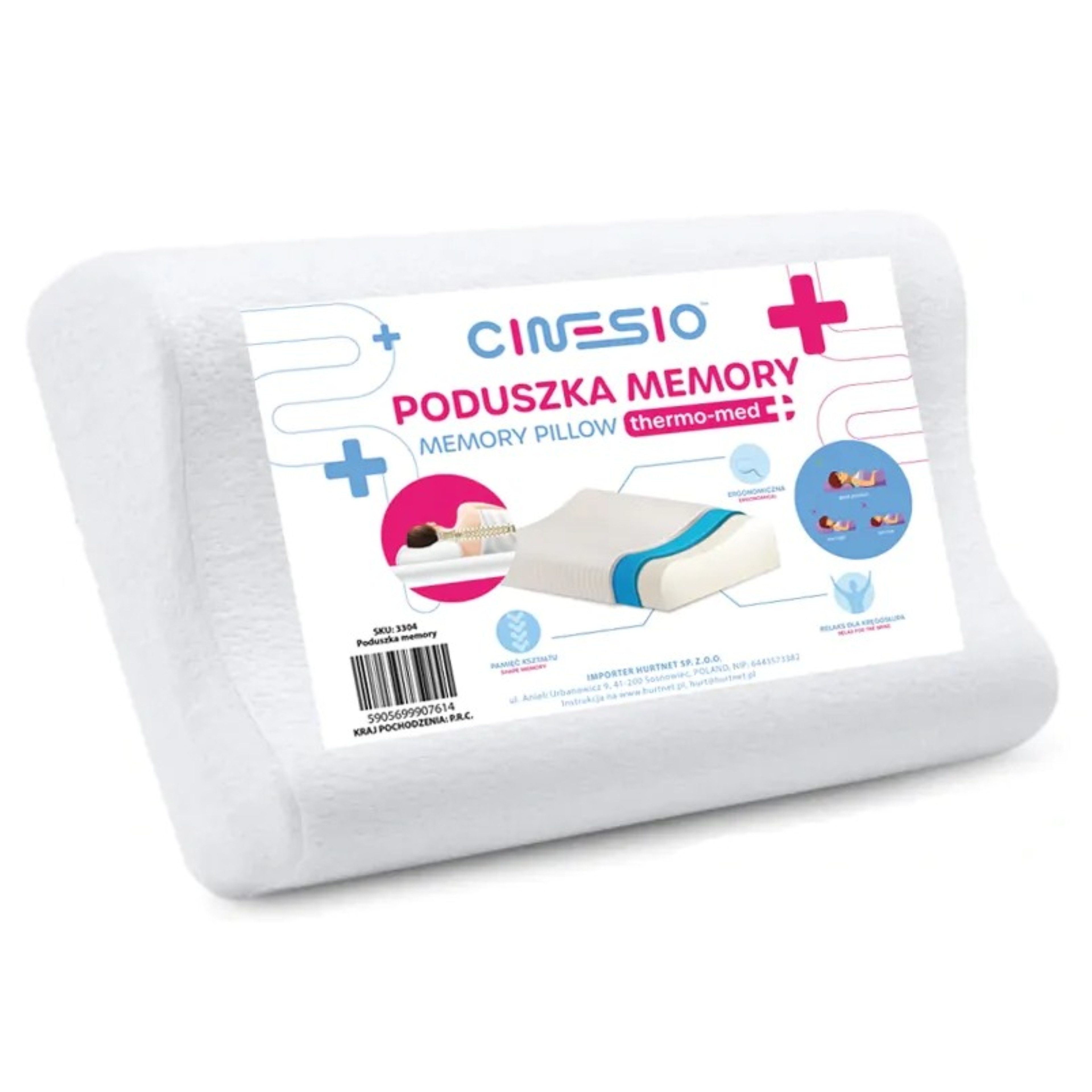 CINESIO Kopfkissen Orthopädisches Memory-Foam-Kissen ergonomisch Nacken- günstig online kaufen