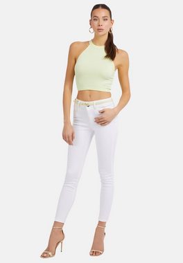 Guess Tanktop Top Unifarbenes Crop-Top Tori mit Spitzenbesatz (1-tlg)