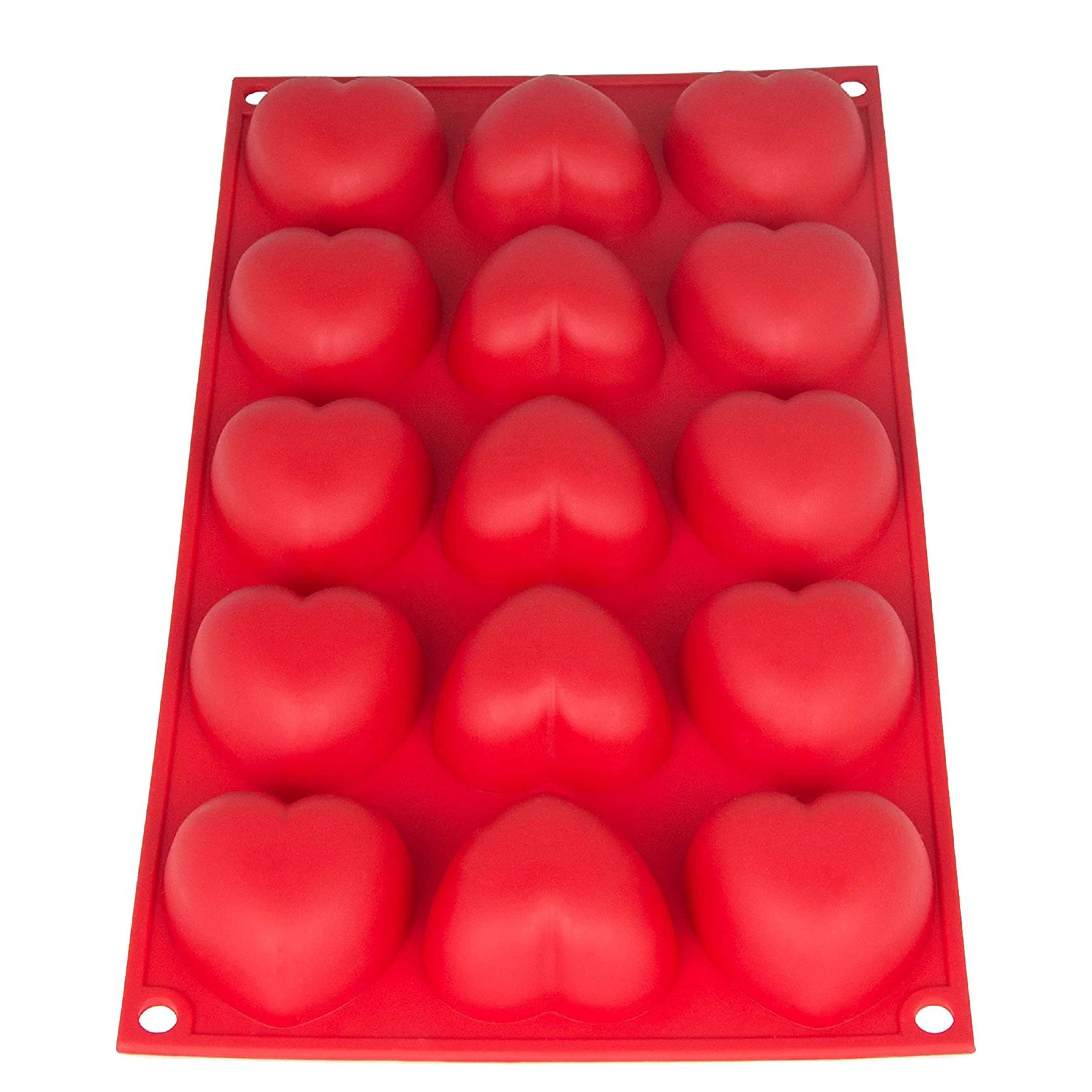 wisefood Silikonform Silikonform Herzen - rot 29x17,5x3cm - 1 Form, (1-tlg)