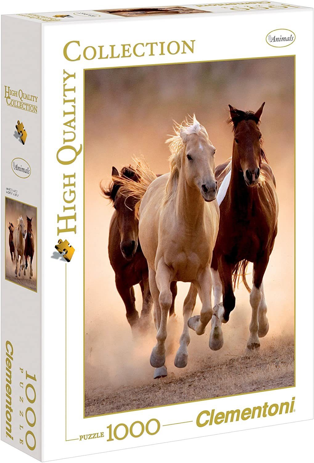 Clementoni® Puzzle High Quality Collection Puzzle "Running Horses", 1000 Puzzleteile