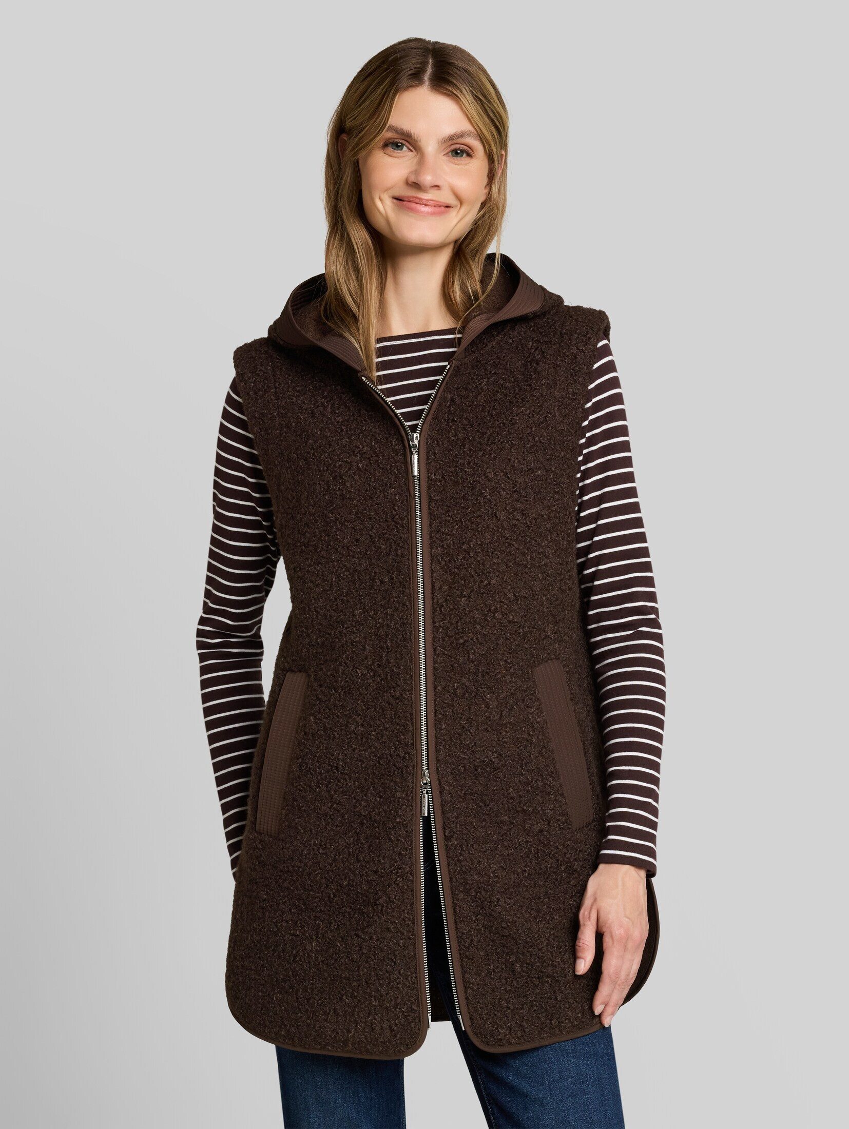 TOM TAILOR Sweatjacke Strick & Sweatshirts Longstyle Teddy Weste