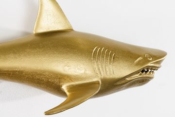 riess-ambiente Wanddekoobjekt HAIE 68cm gold (Set, 2 St), Wohnzimmer · Metall · handmade · Fisch · Deko · Skulptur · Maritim