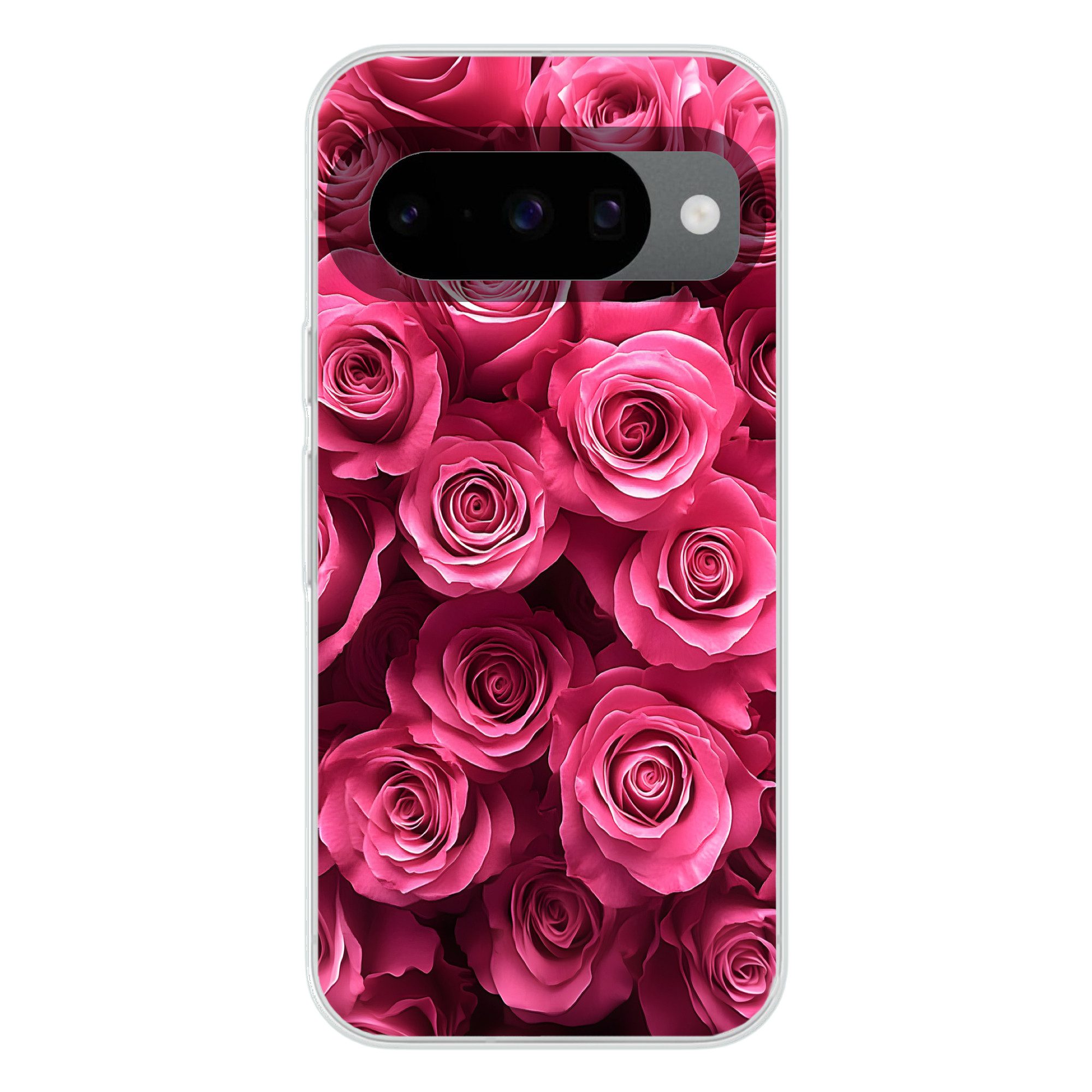 MuchoWow Handyhülle für Google Pixel 10 Pro Rosen - Rosa - Blume, Handy Case, Silikon, Bumper Case Dünn