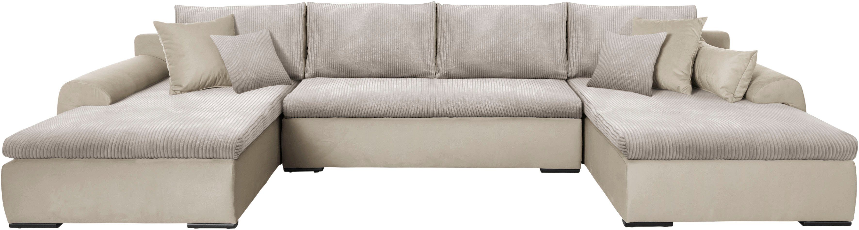 Home affaire Wohnlandschaft Win U-Form, B: 366 cm - OTTO. Verlässliche Qualität., mit Bettfunktion, Bettkasten & 5 Zierkissen. Reduzierter Preis € 1.299,99. Unverbindliche Preisempfehlung € 2.449,00