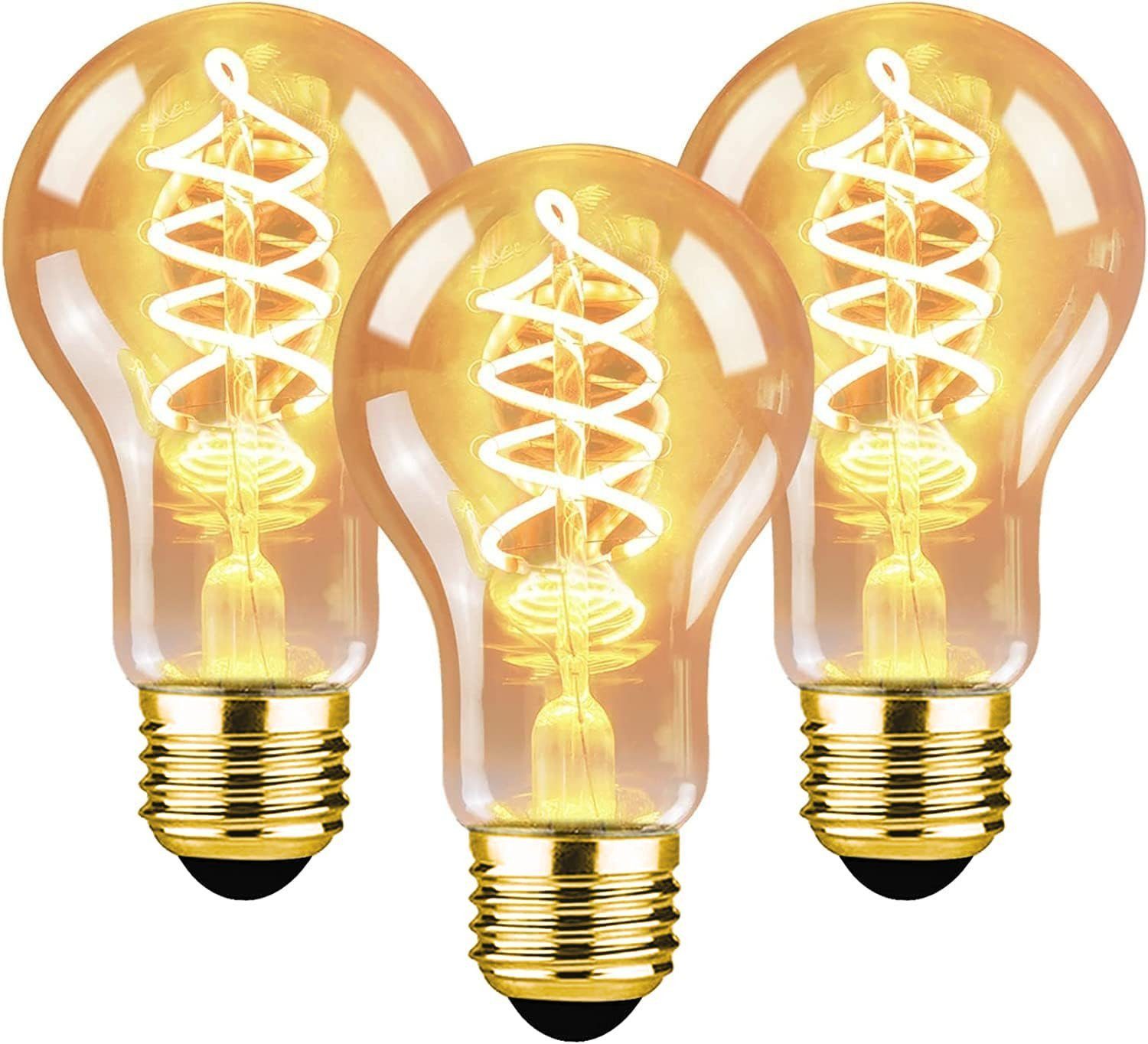 Nettlife LED-Leuchtmittel E27 A60 Leuchtmittel 2200K 4W Glühlampe, E27, 1 St., Warmweiß