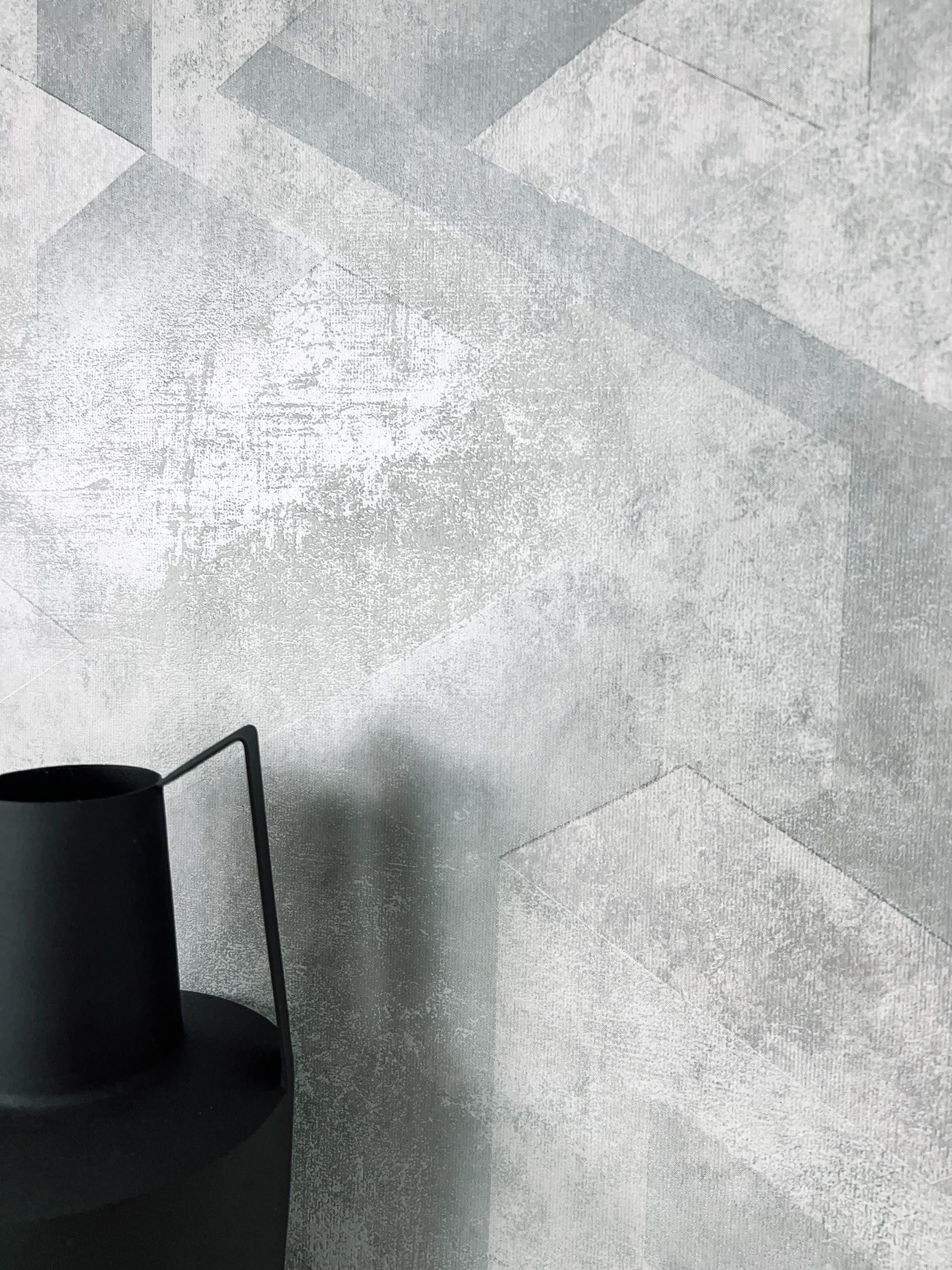 Newroom Vliestapete, Grau Tapete Modern Glänzend - Betonoptik Betonwand Sil günstig online kaufen
