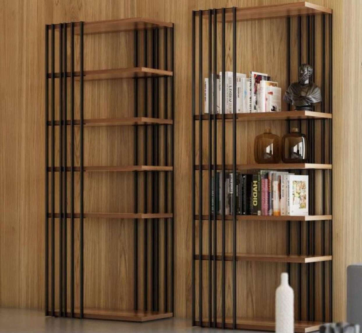 Xlmoebel Bücherregal Eleganz Schrank Zeitgenössisches Wohnzimmer Möbelwand modern, 1-tlg., Hergestellt in Europa