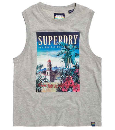 Superdry Tanktop »Superdry. Sun Island Tank-Top weiches Damen Sommer-Shirt mit Front-Print It-Piece Grau«