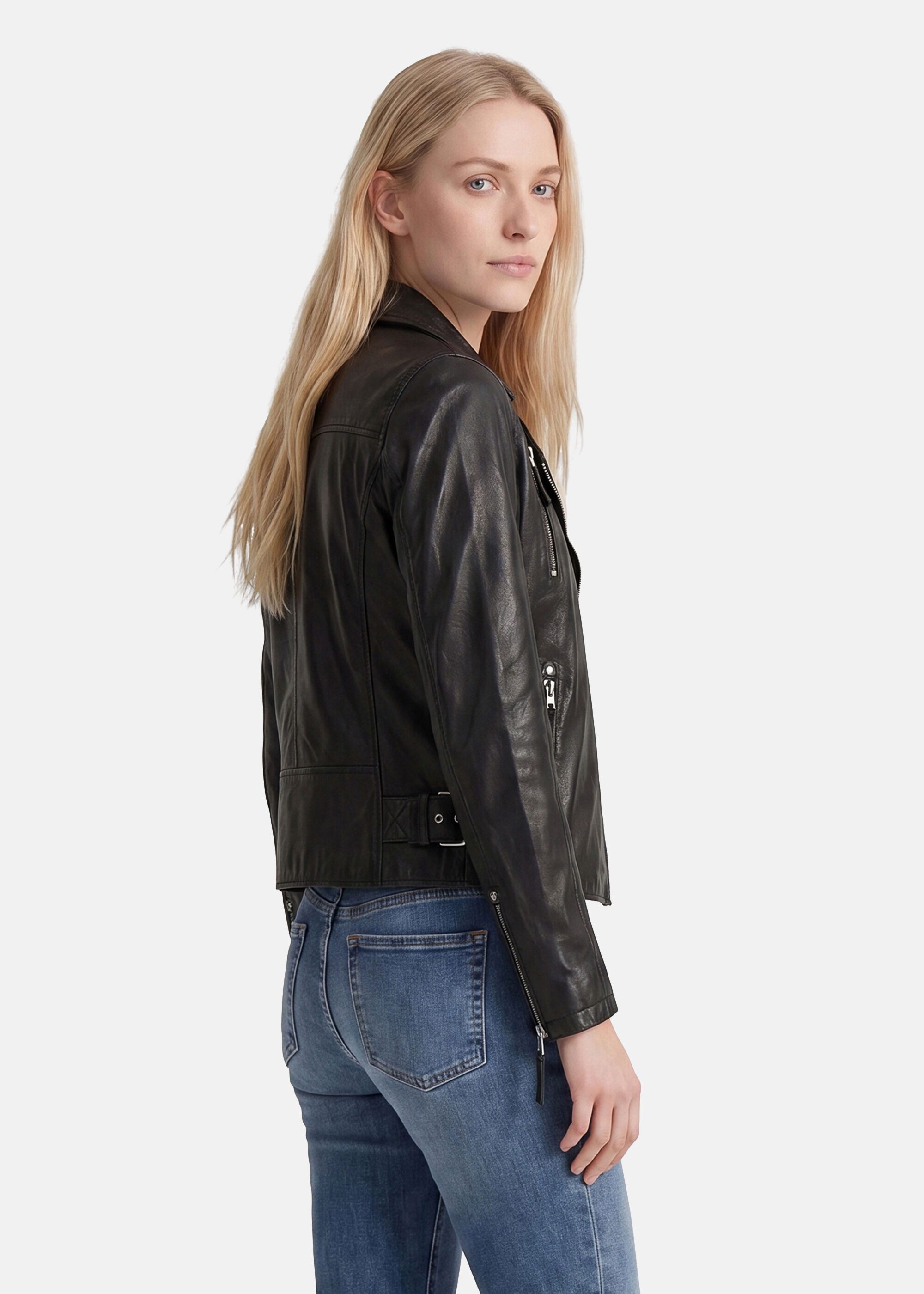 Apple of Eden Lederjacke taillierte Schnittform
