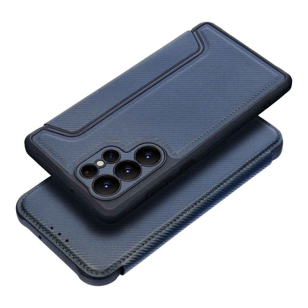 cofi1453 Smartphone-Hülle Handy Tasche "Razor" Buchtasche Hülle Magnet Carbon-Cover