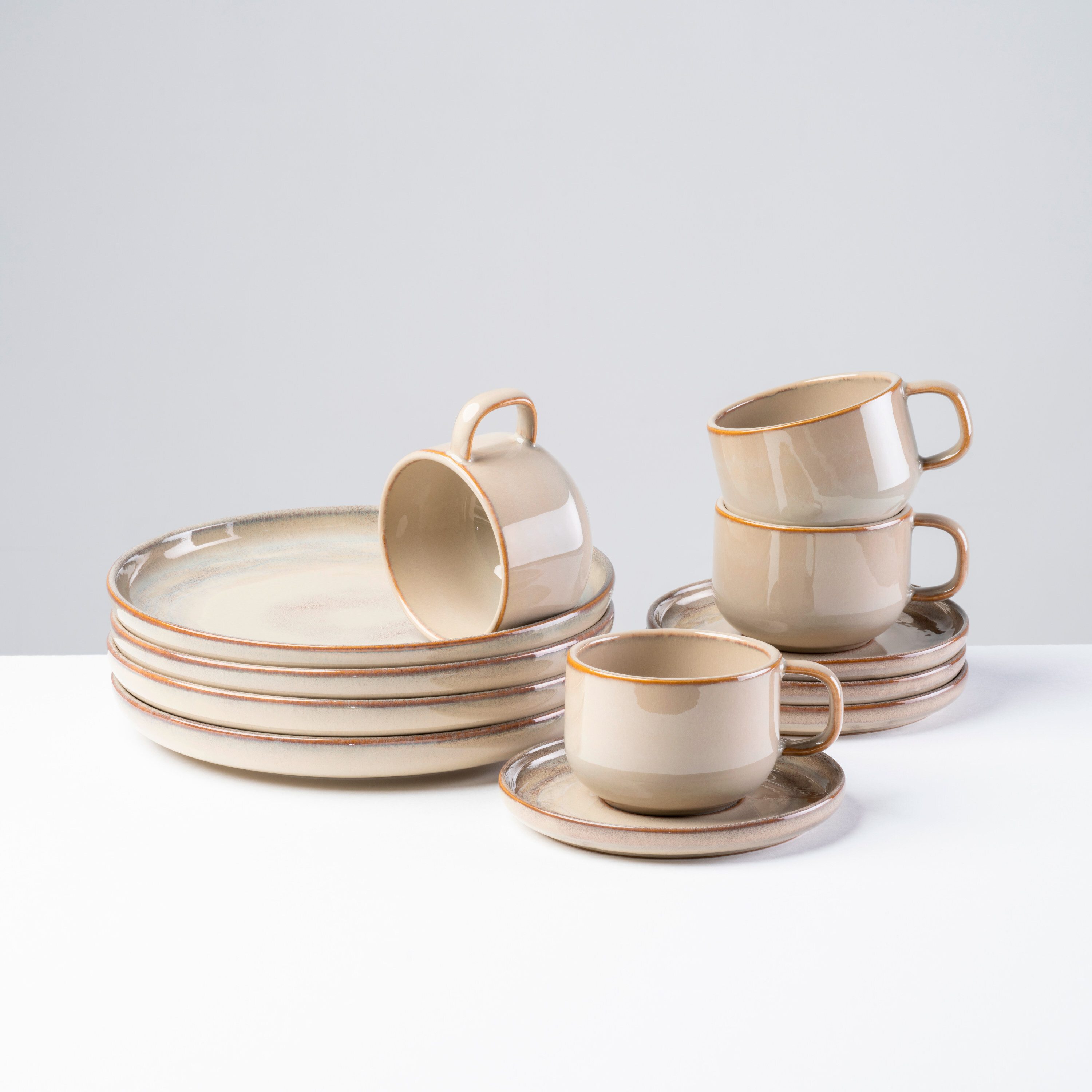 Gipfelstück Кофейный сервиз Nebelwald (12-tlg), 4 Personen, Steinzeug