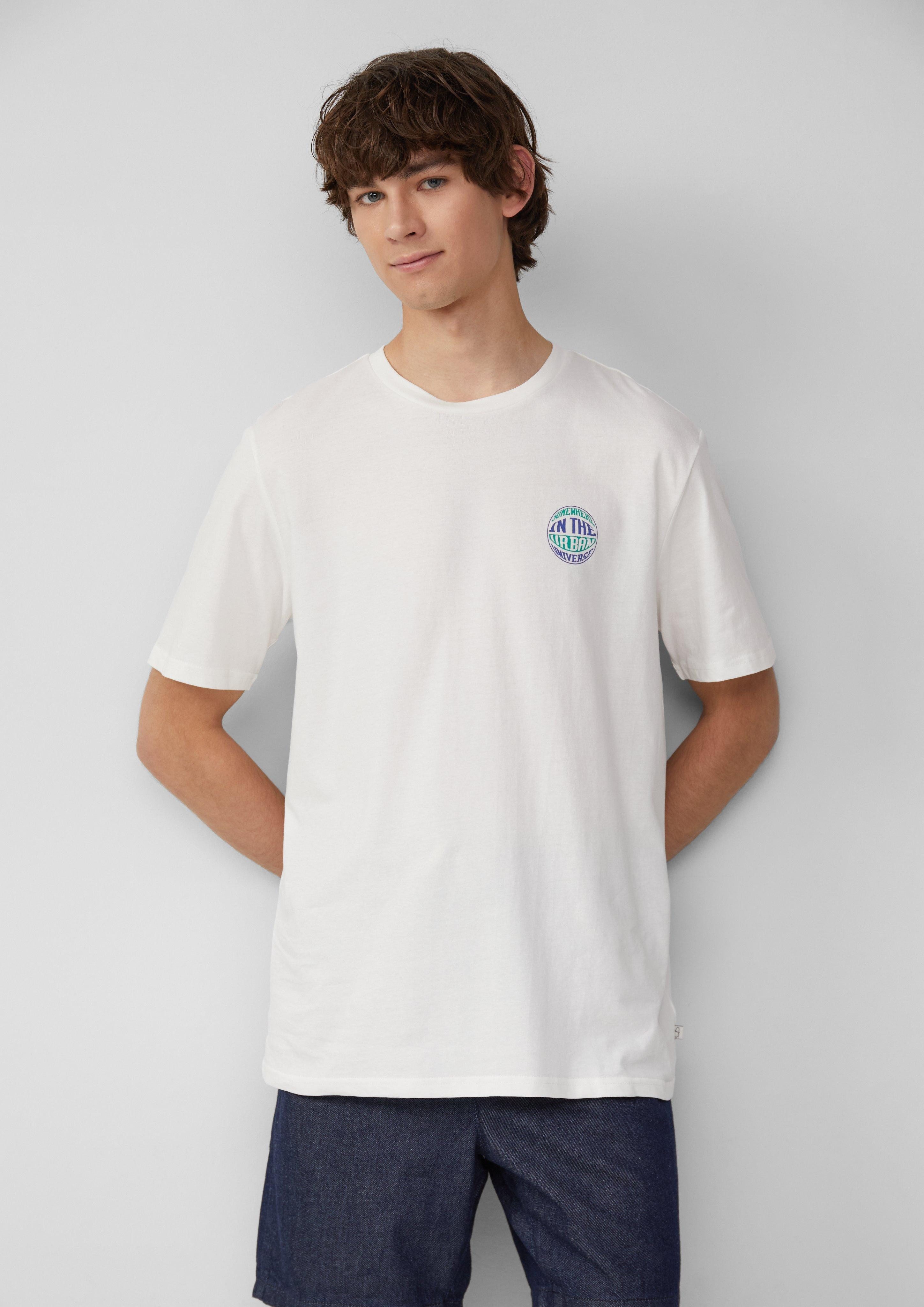 QS Kurzarmshirt T-Shirt mit kleinem Print günstig online kaufen
