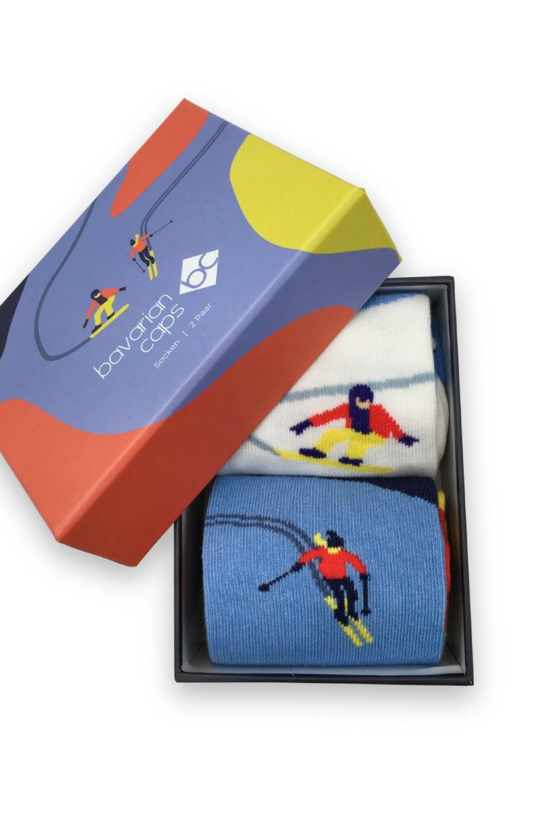 Bavarian Caps Традиційні шкарпетки Шкарпеткиbox - SCHNEEPARTY - weiß/blau/bunt